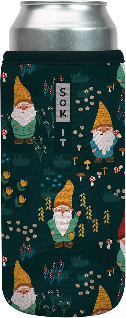 Sok It CanSok Sleeve for Beer & Soda Insulated Neoprene Cover (Rollin' with my Gnomies, 25oz Can Sleeve)