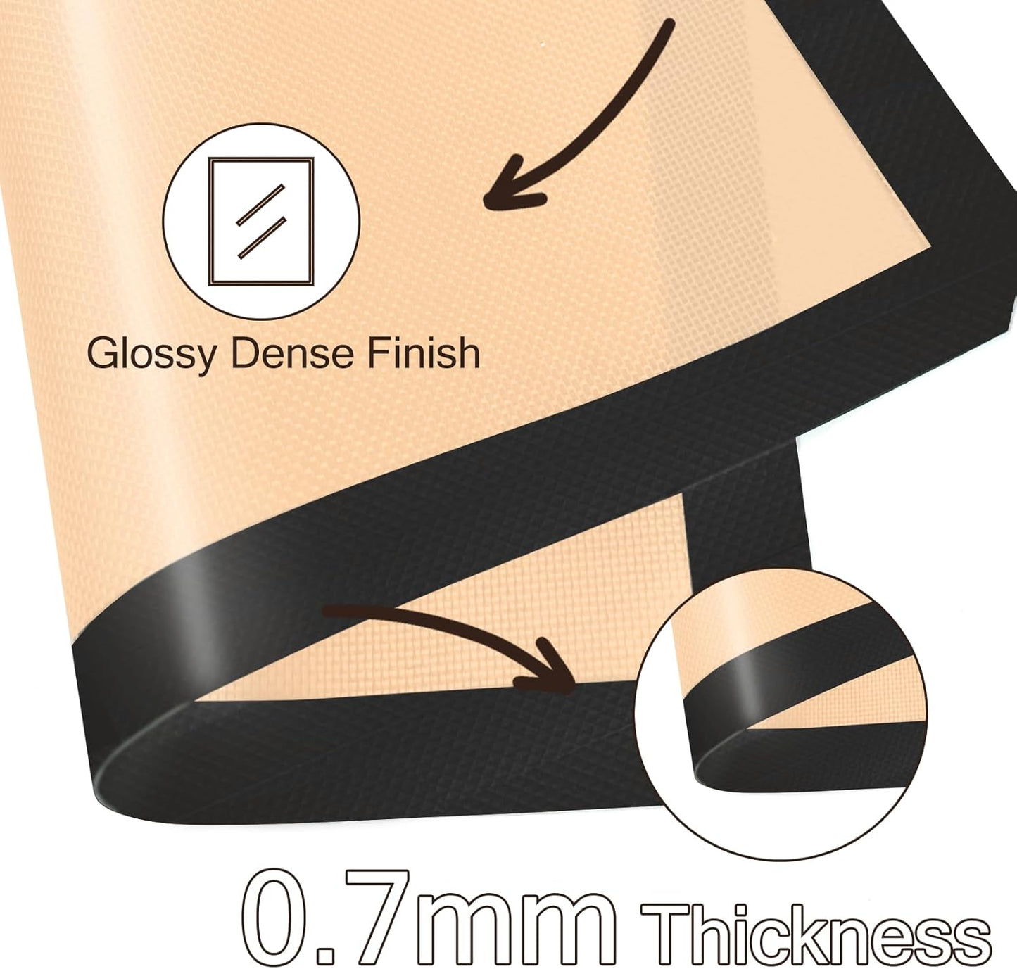 Silicone Baking Mat, 3 Pack Reusable Baking Mat, Non-Stick, Food Safe Silicone Mats for Baking, Oven Baking Sheet for Making Cookies, Macaroons, Bread