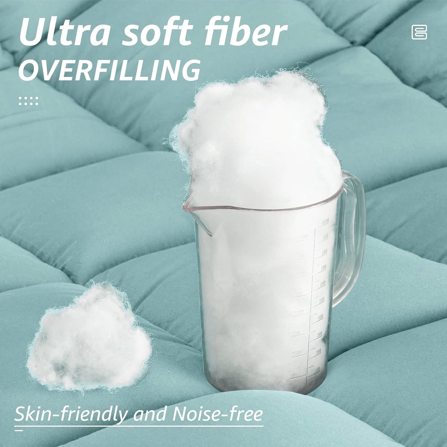 HYLEORY All Season Queen Size Bed Comforter - Cooling Down Alternative Quilted Duvet Insert with Corner Tabs - Winter Warm - Machine Washable - Turquoise