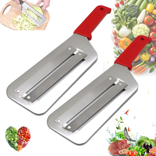 Dual Blade Julienne Cutter, Multifunctional Vegetable Cutter, 2025 Upgraded Stainless Steel Double-Layer Slicer, Cabbage Slicer Shredder, Multifunctional Vegetable Slicer (Red*2)