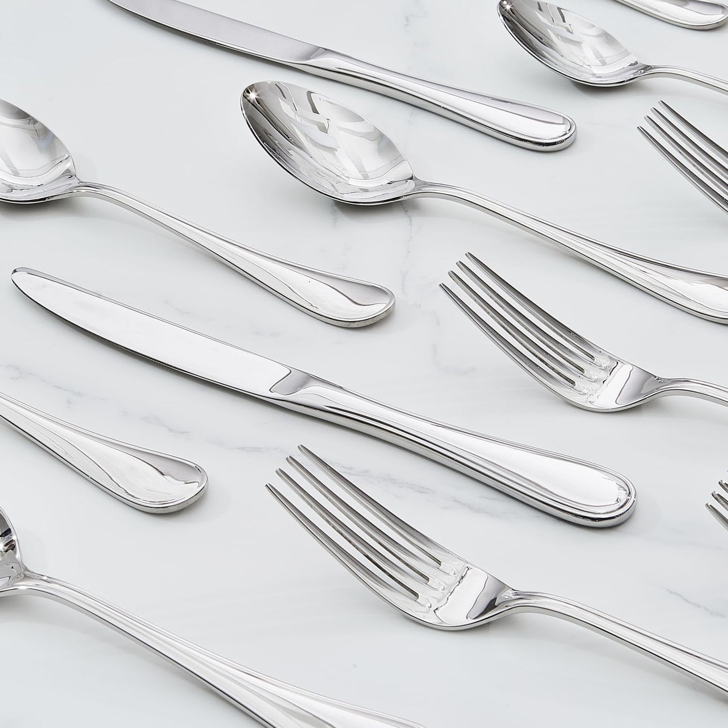 KINGSTONE 30 Piece Teardrop Silverware Set for 6, 18/10 Stainless Steel Flatware Set, Modern Design Cutlery Set for Home/Hotel/Wedding,Mirror Polished and Dishwasher Safe