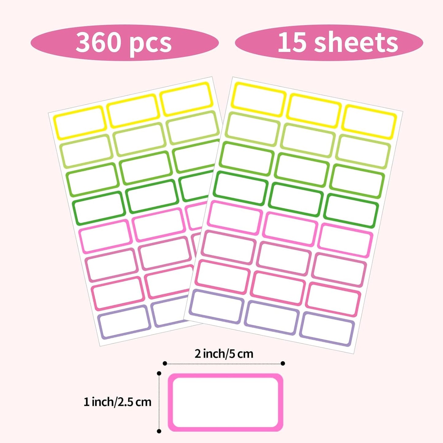 STARLIBOO Removable Freezer Labels,1x2 Inch Color Coding Removable Labels for Food Containers, Removable Label Easy Peel Off, Freezer Label to Write on/Waterproof (8 Colors,360 Pcs)
