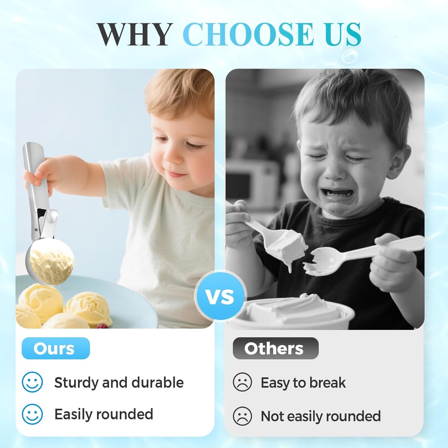 Ice Cream Scoop, 2025 New Heavy Duty Aluminum Scoop, Nonstick Gelato Scoop for Dessert Shop, Ergonomic Handle Metal Ice Cream Scoop for Home Use (1)