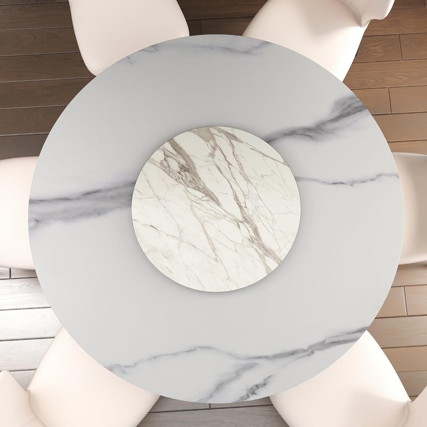 19.69" Lazy Susan for Table Top Sintered Stone Rotating Serving Tray for Dining Table, Kitchen Lazy Susan Organizer Spinning Rotating Food Server Party Centerpieces