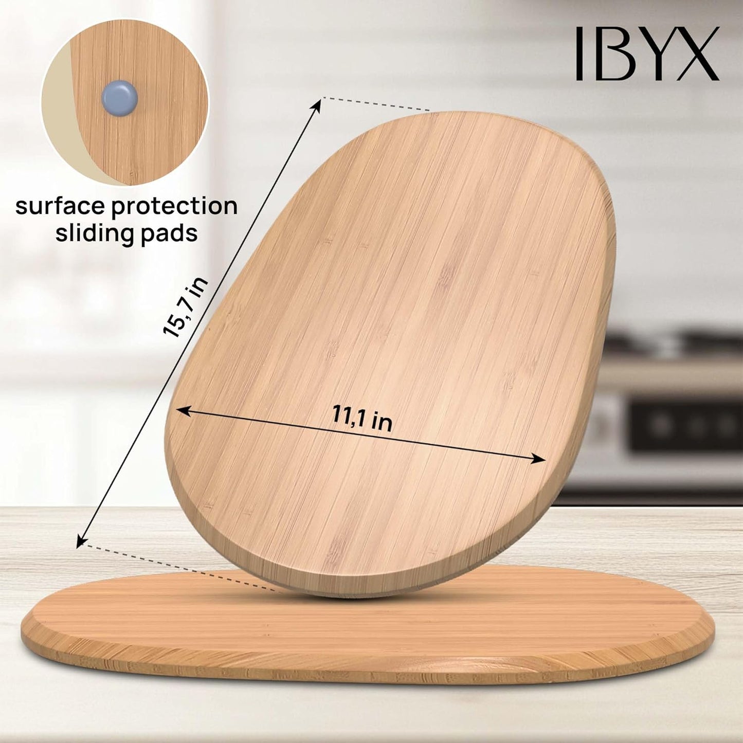 Ibyx Elegant Sliding Tray - Compatible with 5.5 Qt KitchenAid Stand Mixers and Other Heavy Appliances (Natural)