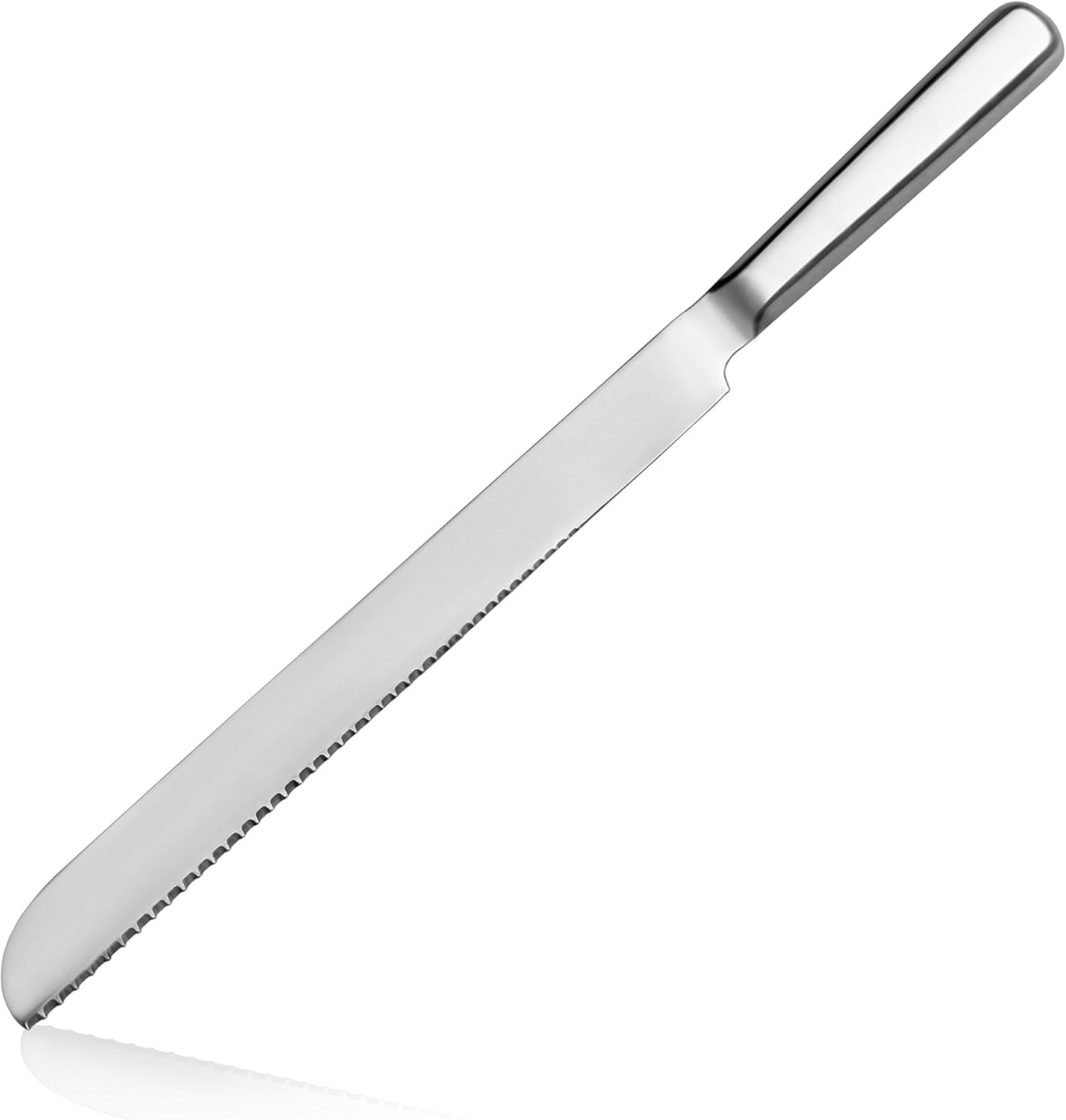 New Star Foodservice Hollow Handle Notched Serving Spoon (Silver, Bread Knife (14-Inch))