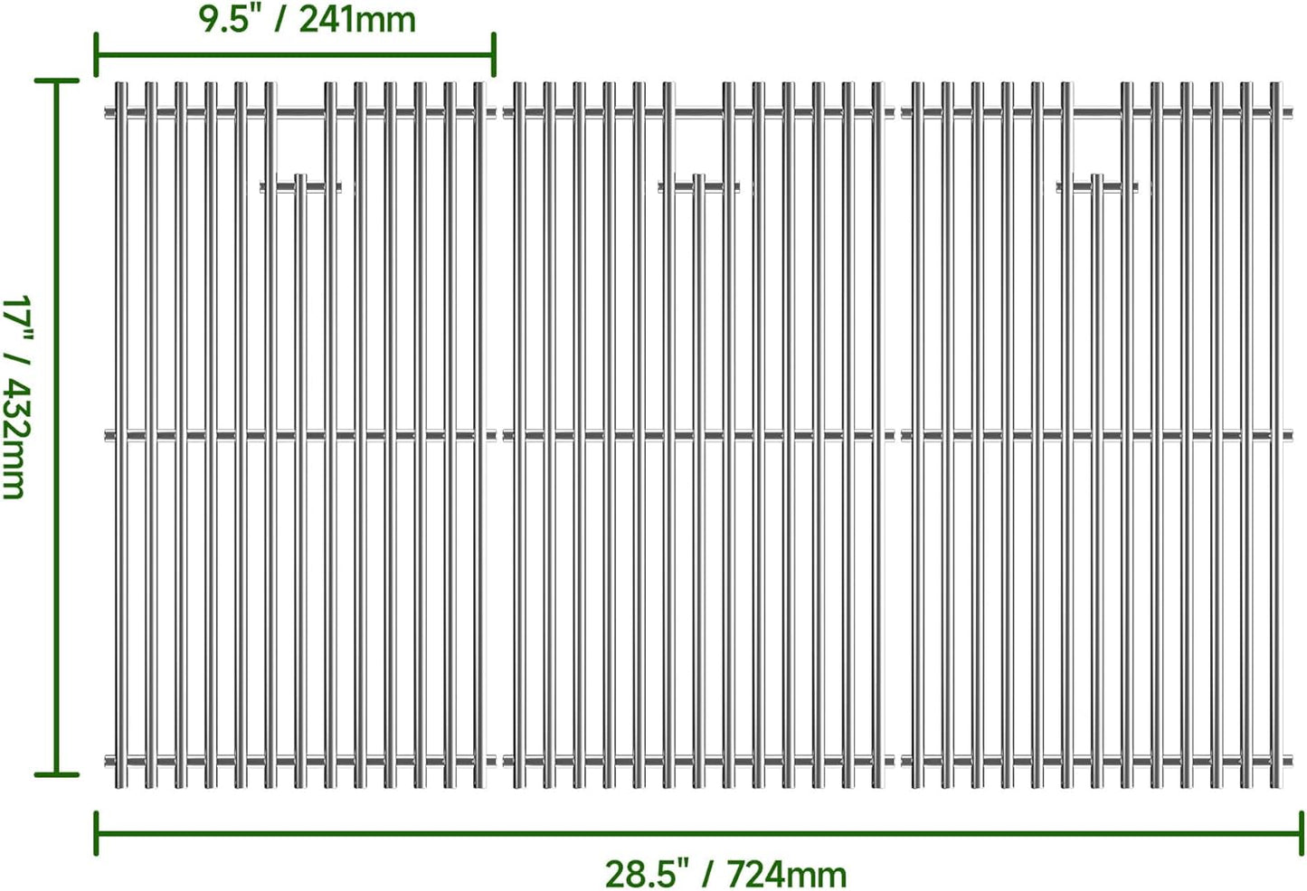 17" Stainless Steel Grill Grate for Charbroil Tru Infrared Grill Replacement Parts 463242715 463242716 463276016 466242715 466242716, Grill Replacement Parts for Nexgrill 720-0882A BHG 720-0882