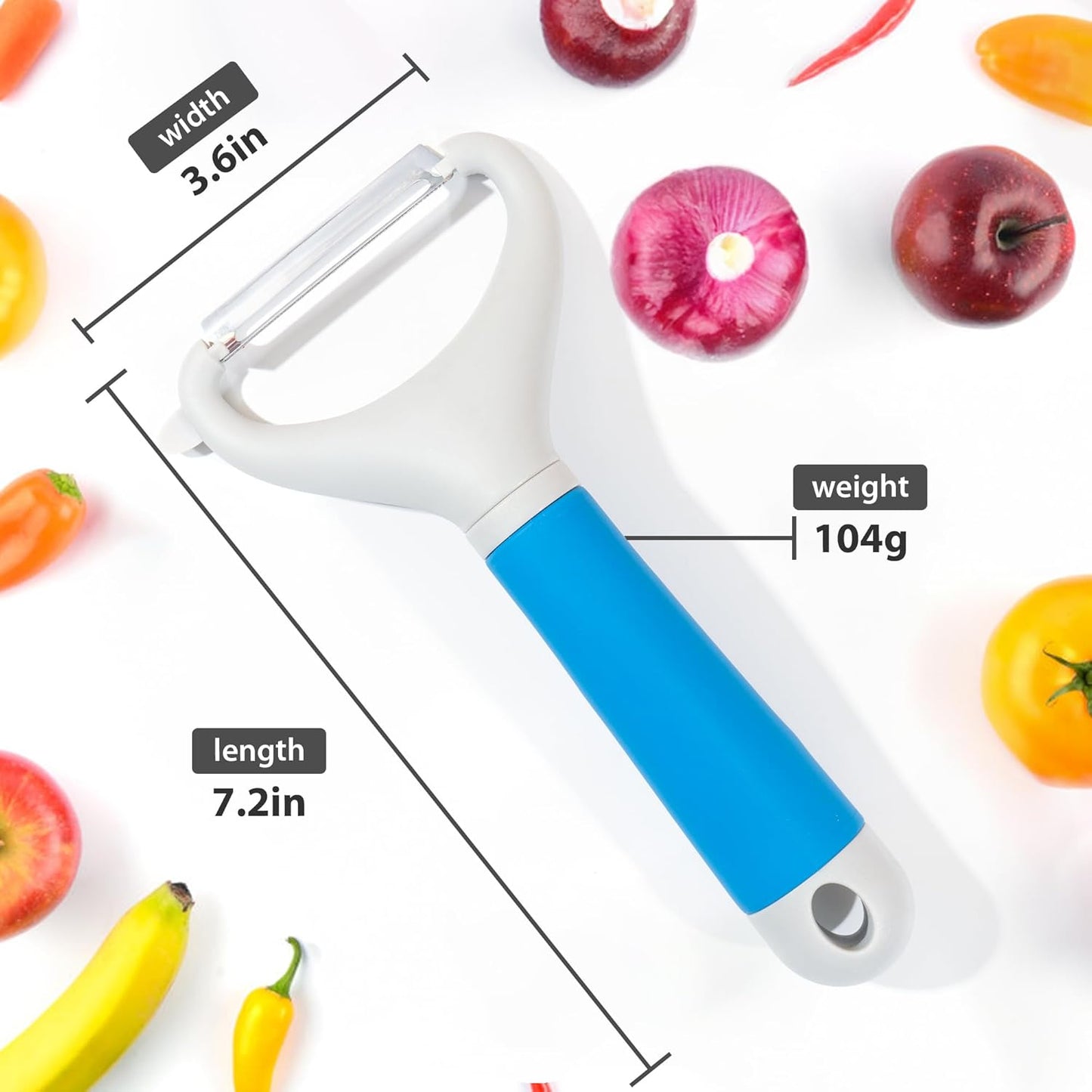 Li&Zhao Vegetable Peelers - Potato Peelers Fruit Peeler Veggie Peeler Carrot Peeler Apple Peeler Garlic Peeler I and Y Peelers for Kitchen Julienne Peeler(Blue)