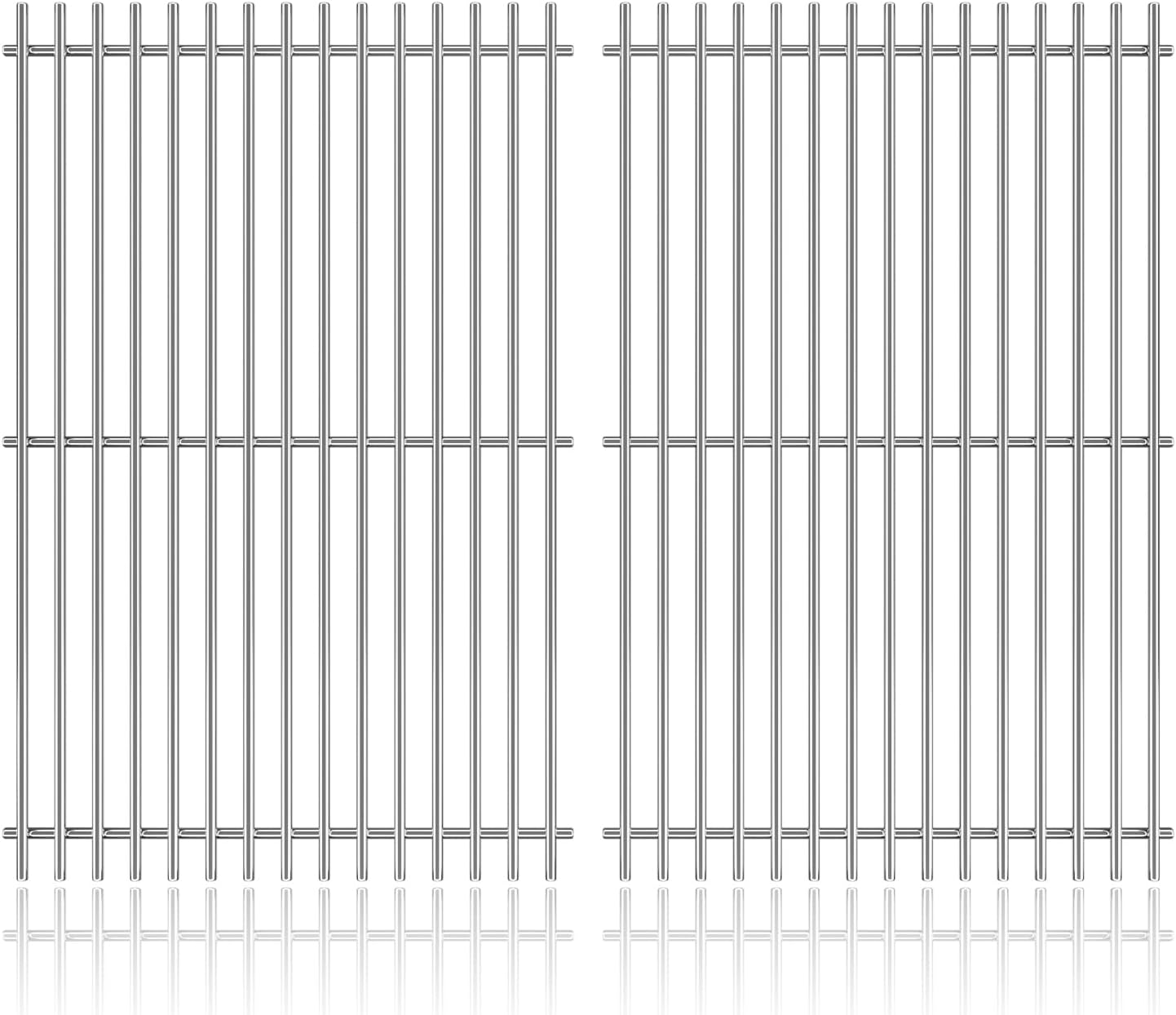 19.5" Solid Stainless Steel Cooking Grill Grates Replacement for Weber Genesis E and S Series 300 E310 E320 S310 S320 Gas Grills, Cooking Grate Grid for Weber 7524 7528, Set of 2