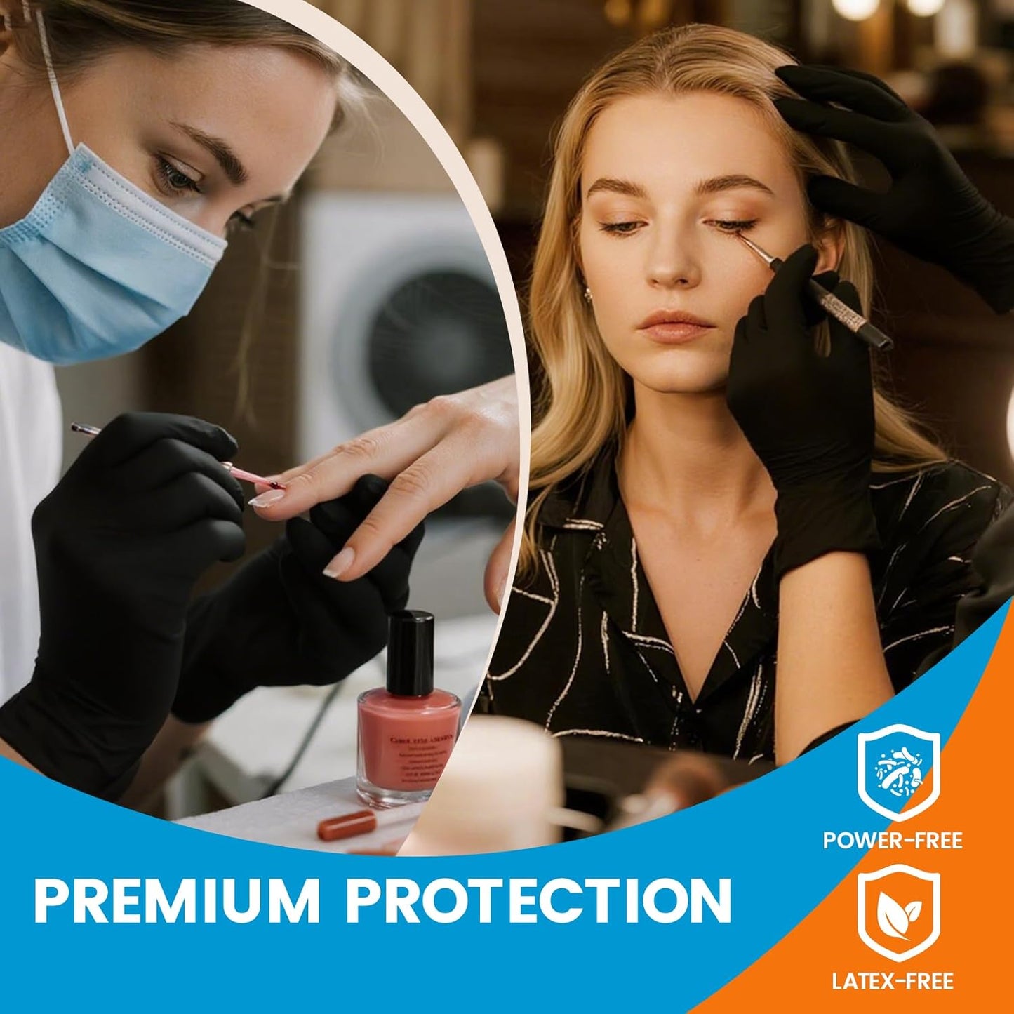 6 mil Disposable Nitrile Gloves, Heavy Duty Disposable Glove, Cooking Gloves, Latex Free, Powder Free (Black of 1000, Medium)