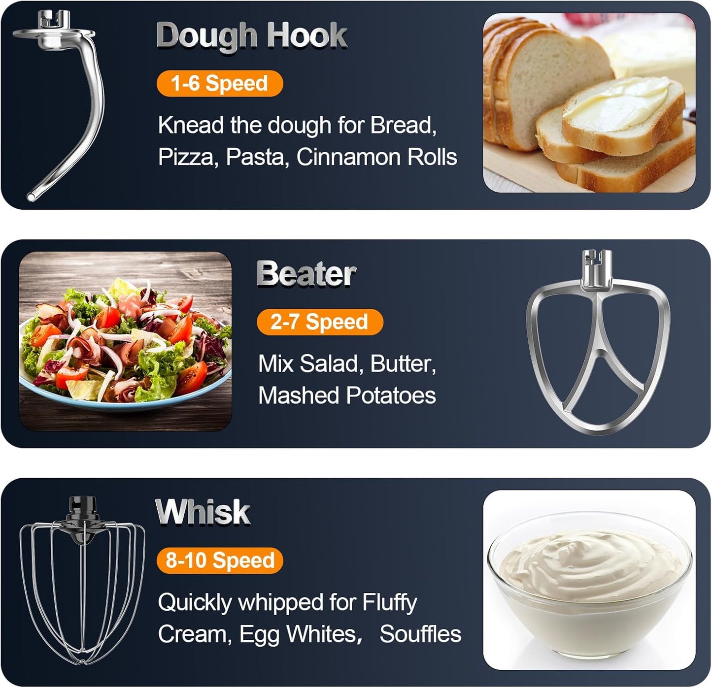 Stand Mixer, 6.5QT 10-Speed Tilt-Head Electric Stand Mixer, 3-In-1 Kitchen Mixer with Bowl, Dough Hook, Whisk and Beater, Food Mixer for Baking, Cake and Most Home Cooks, Green