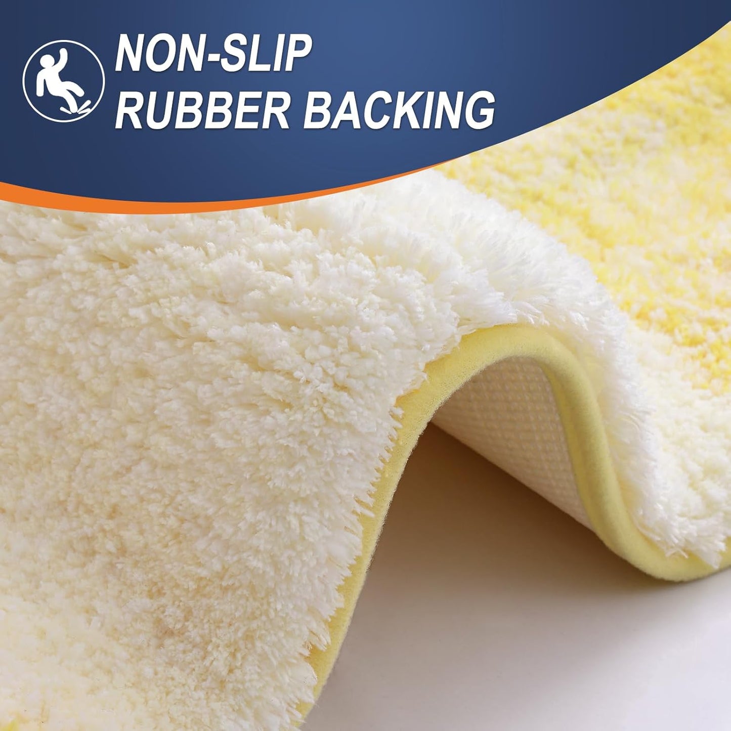 OLANLY Bathroom Runner Rugs 47x24, Extra Soft Absorbent Microfiber Bath Rugs, Rubber Backing, Quick Dry, Machine Washable Bath Mats for Bathroom Floor, Tub and Shower, Home Decor Accessories, Yellow