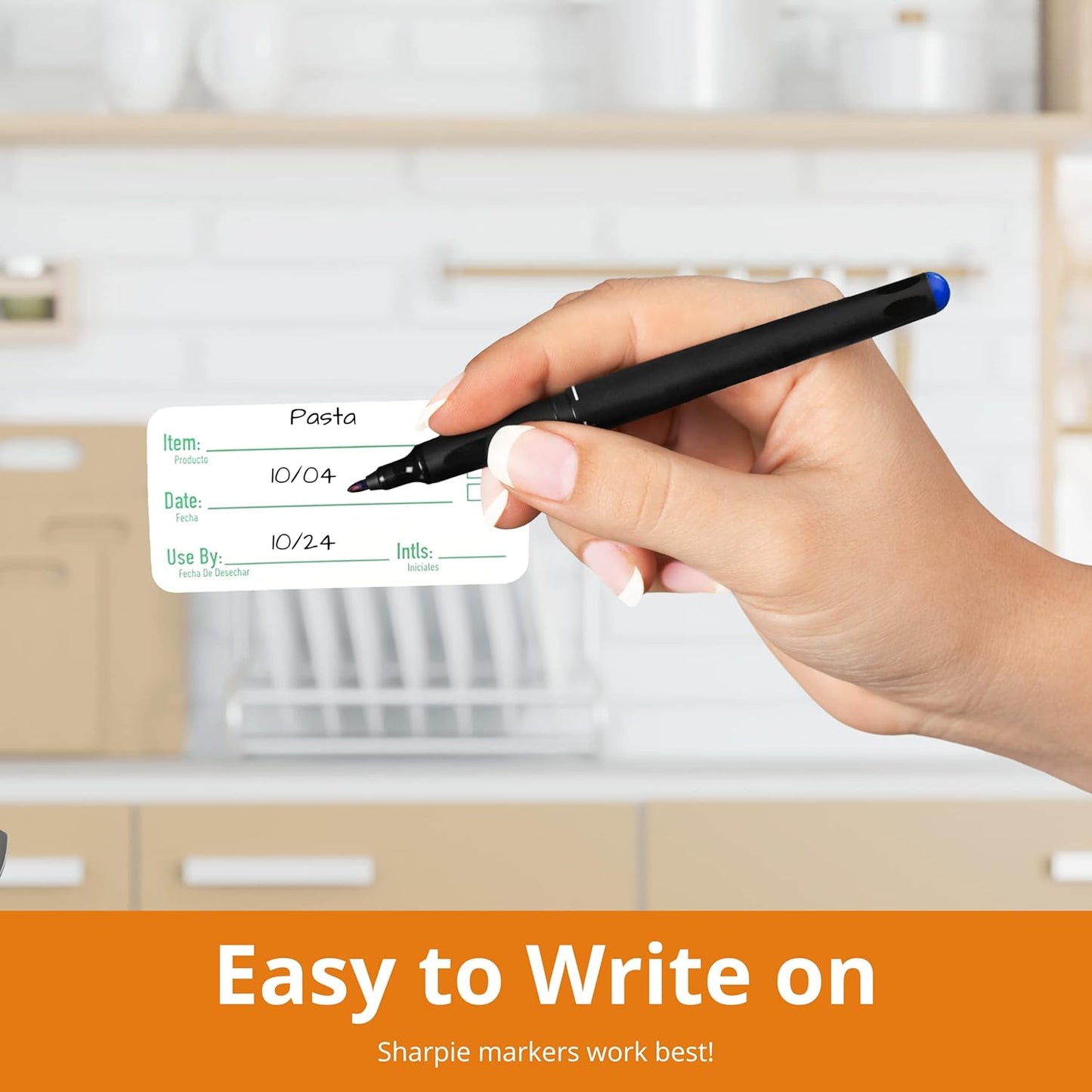 2x1 Removable Food Labels for Containers, 500 Freezer Food Labels Stickers, Bottle Labels for Storage Bins, Sticker Labels for Food Containers, Removable Labels Easy Peel Off (500, Green)