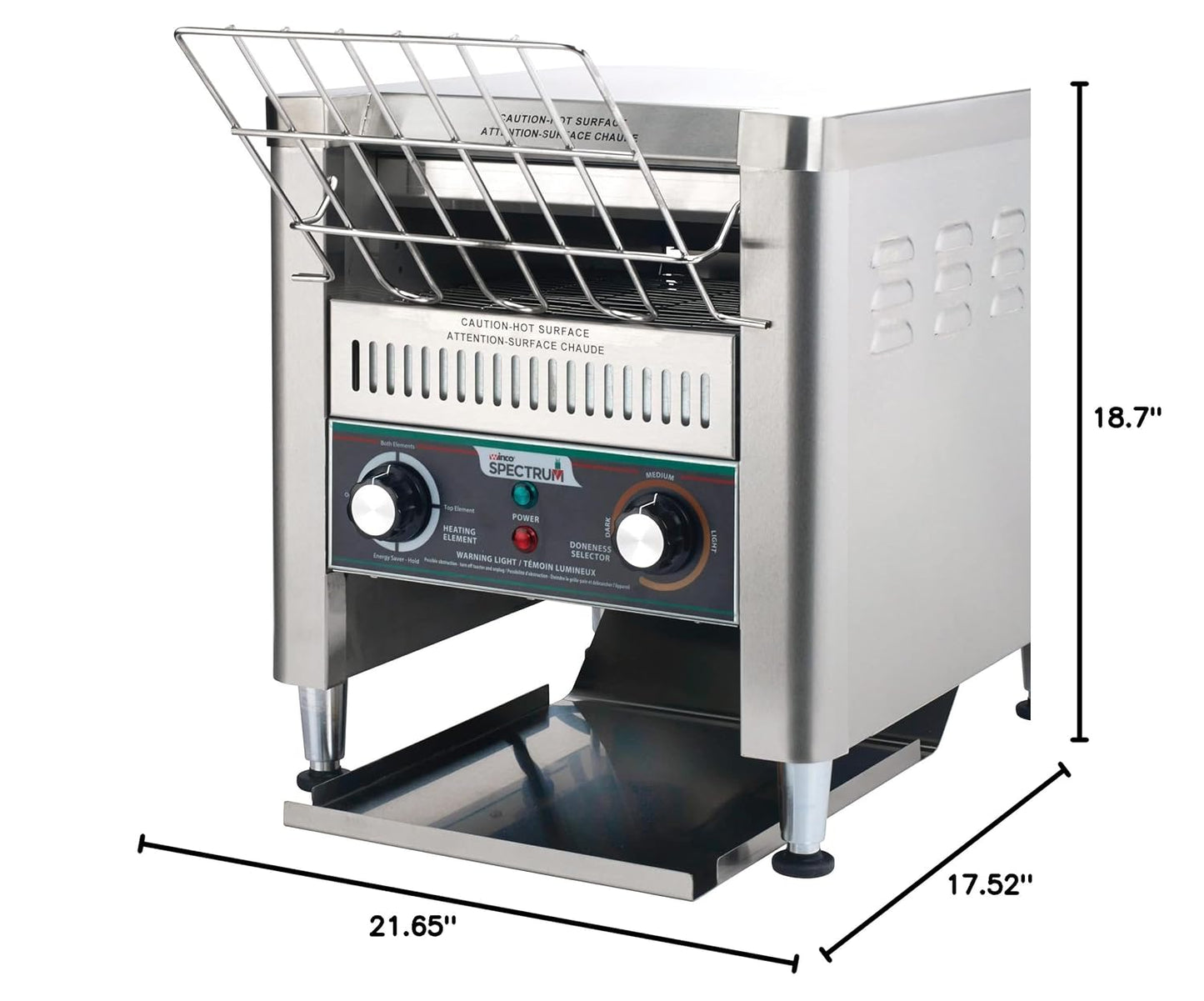 Winco ECT-300 Commercial Conveyor Toaster, 300 Slices/Hour