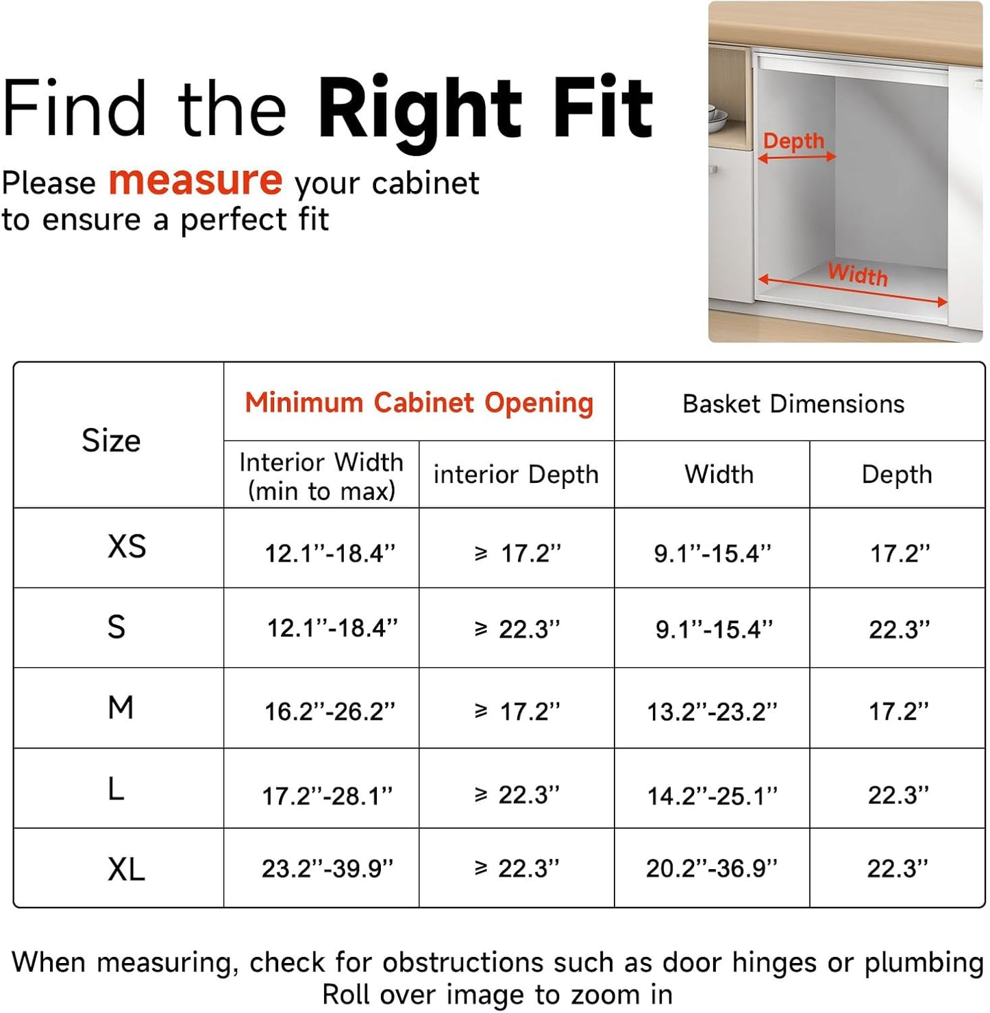 2Pack Expandable Pull Out Cabinet Organizer, Slide Out Drawers for Kitchen Cabinets, Heavy Duty Drawer Slides for Home Kitchen Pantry Cupboard Pots Pans, Adjustable Width 11.8"~18" W x 17.3''D