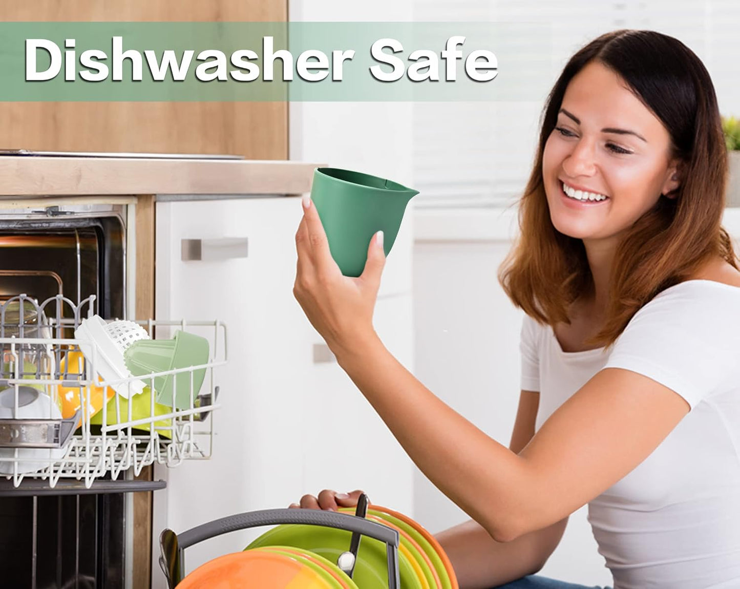 Hand Juicer - Citrus Juicer with Lemon Shape - Hand Lemon Juicer with Two Press Options for Different Fruits (Green)