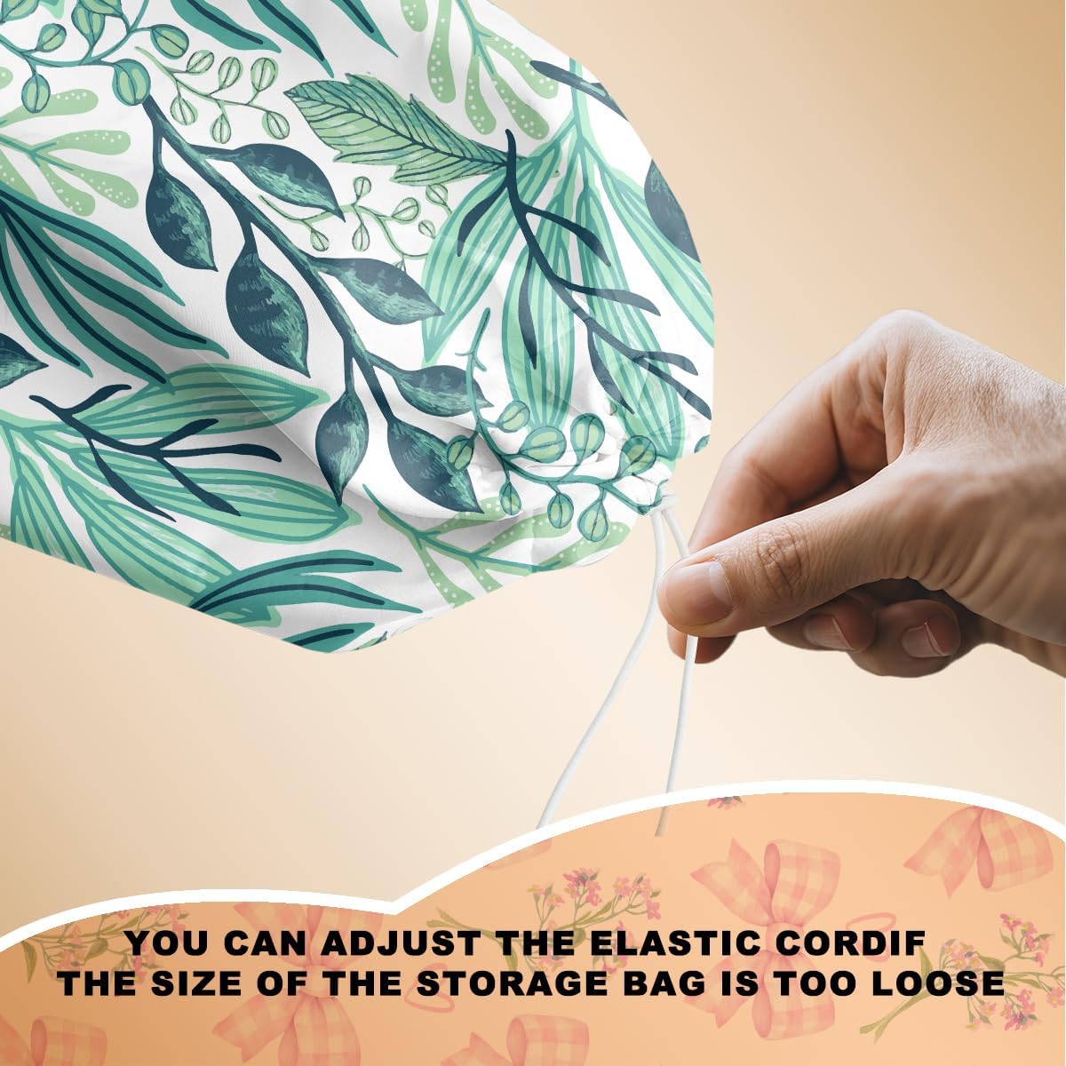 2Pcs Tropical Green Leaves Plastic Bag Holder 22.5x9 Inch, Wall Mount Grocery Bag Holder for Plastic Bags, Nature Greenery Reusable Grocery Bags Storage Dispenser for Home Kitchen Decor