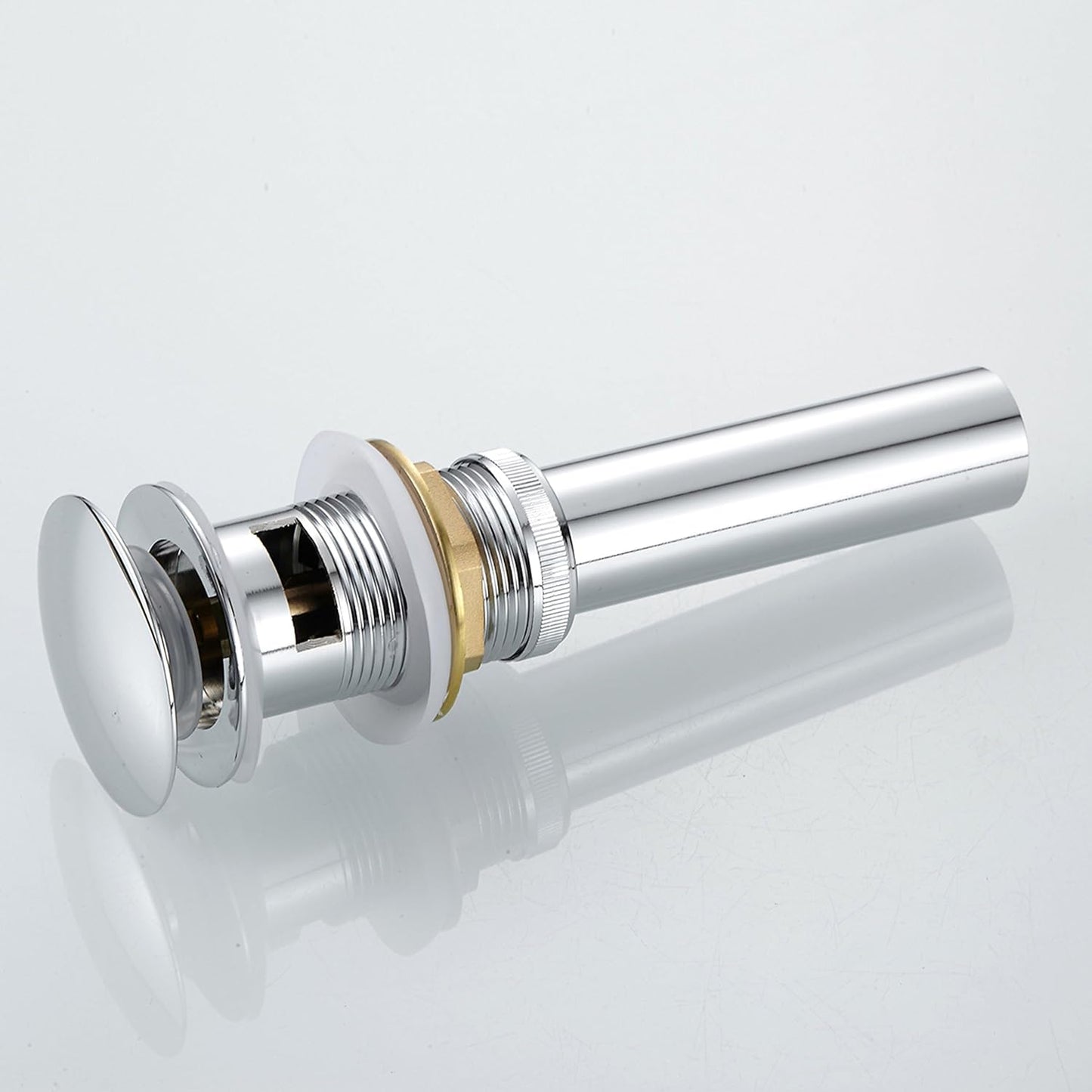 Restroom Bathroom Faucet Vessel Vanity Sink Large Pop Up Drain Stopper with Overflow for Toilet, Kitchen Silver Chrome Polished Sink Drainer