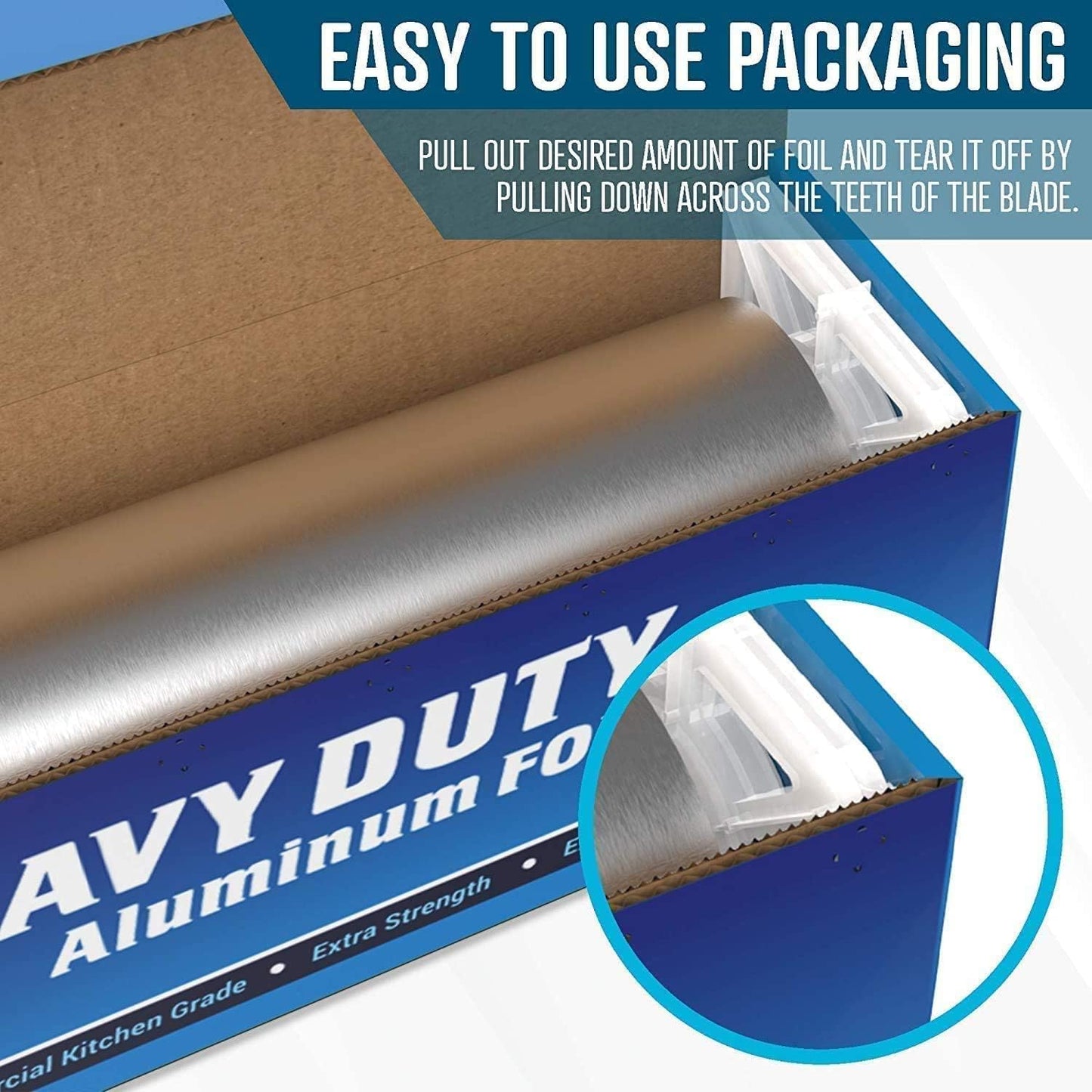 Rhino Aluminum Heavy Duty Aluminum Foil - 12 x 350 sf Long Roll, 25 Microns Thick Foil Heavy Duty Commercial Grade & Extra Thick, Strong Enough for Food Service Industry (Pack of 1)