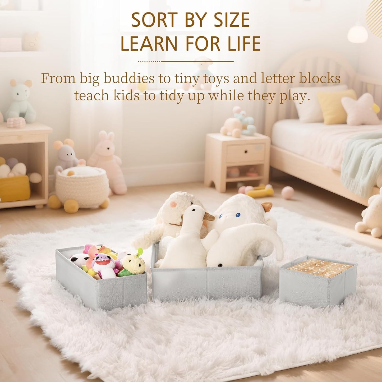 Criusia 15 Pack Drawer Organizer for Clothes, Foldable Dresser Dividers with 3 Sizes, Fabric Storage Bins – Gray