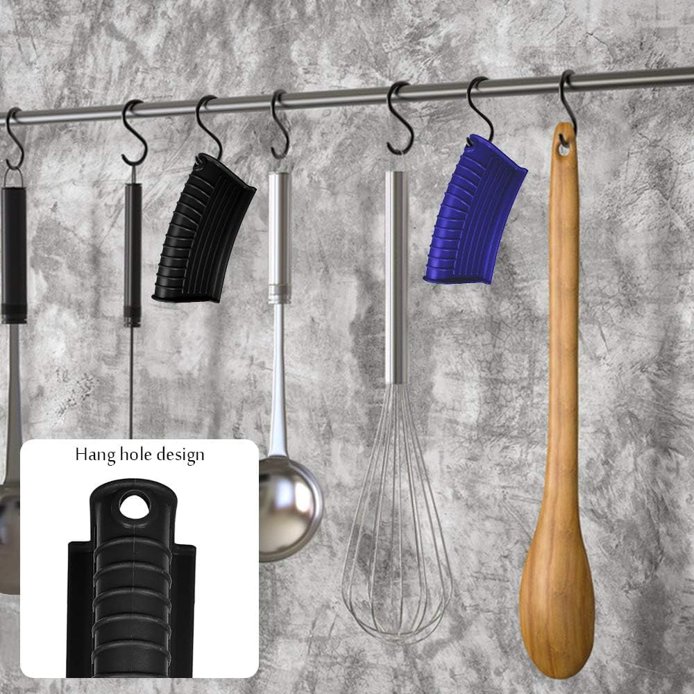 2 Pairs Silicone Pot Handle Holders,Hot Skillet Handle Covers,Anti-Slip Silicone Cast Iron Pans Handles,Pan Lids Dutch Ovens Baking Sheets Casserole Cookware