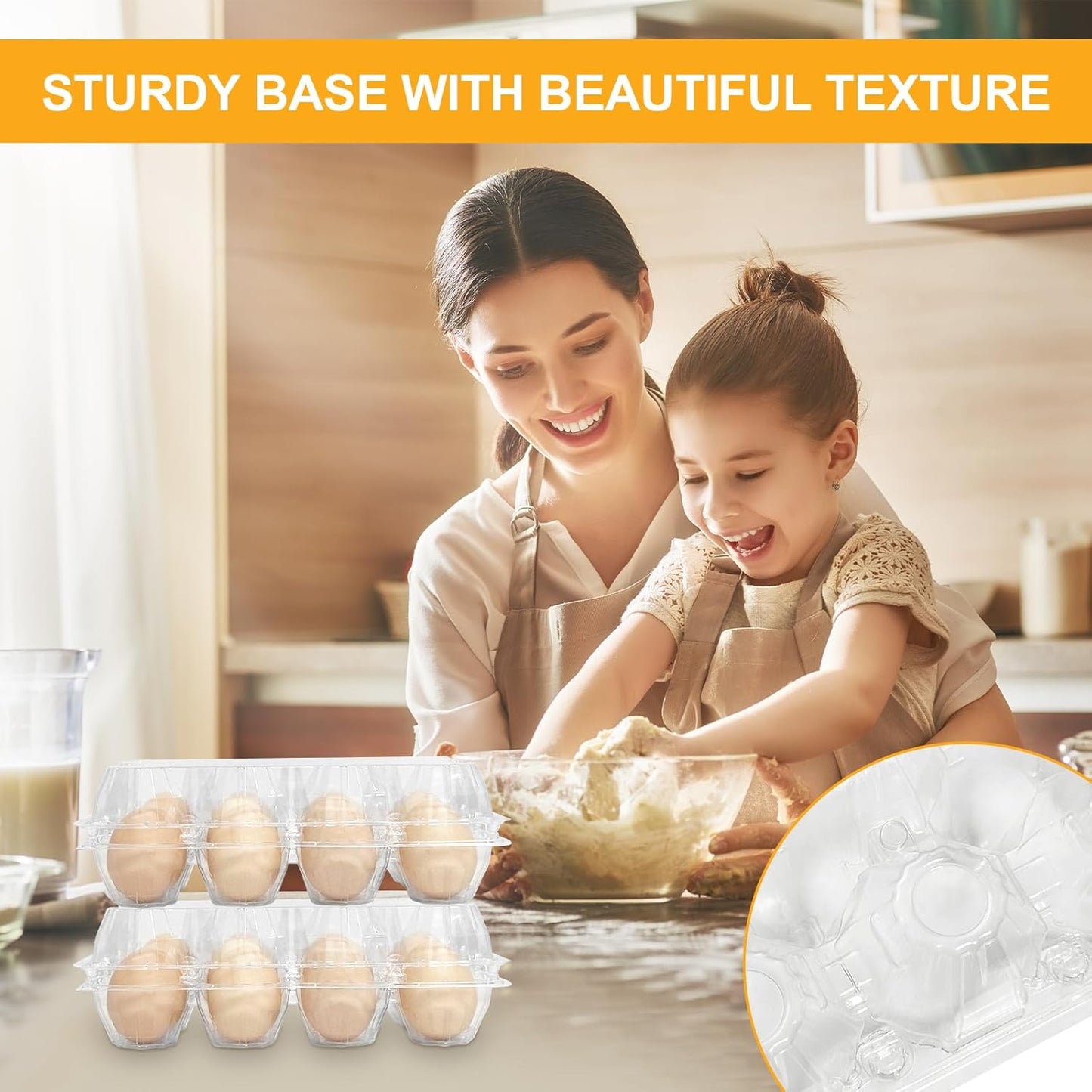 40 Pack Jumbo Egg Cartons 12 Count - Duck Plastic Egg Cartons Cheap Bulk Large 1 Dozen -,Clear Empty Chicken Egg Carton for Fresh Duck Eggs