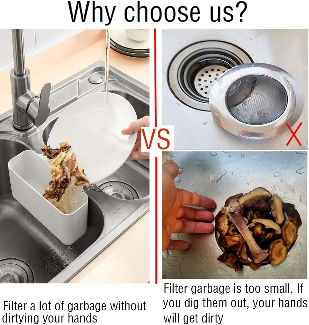 Sink Strainer Drain Basket Kitchen Sink Trash Food Catcher Waste Leftovers Garbage Strainer Faucet Hanging Triangle Over Corner Sink Trash Bag Strainer