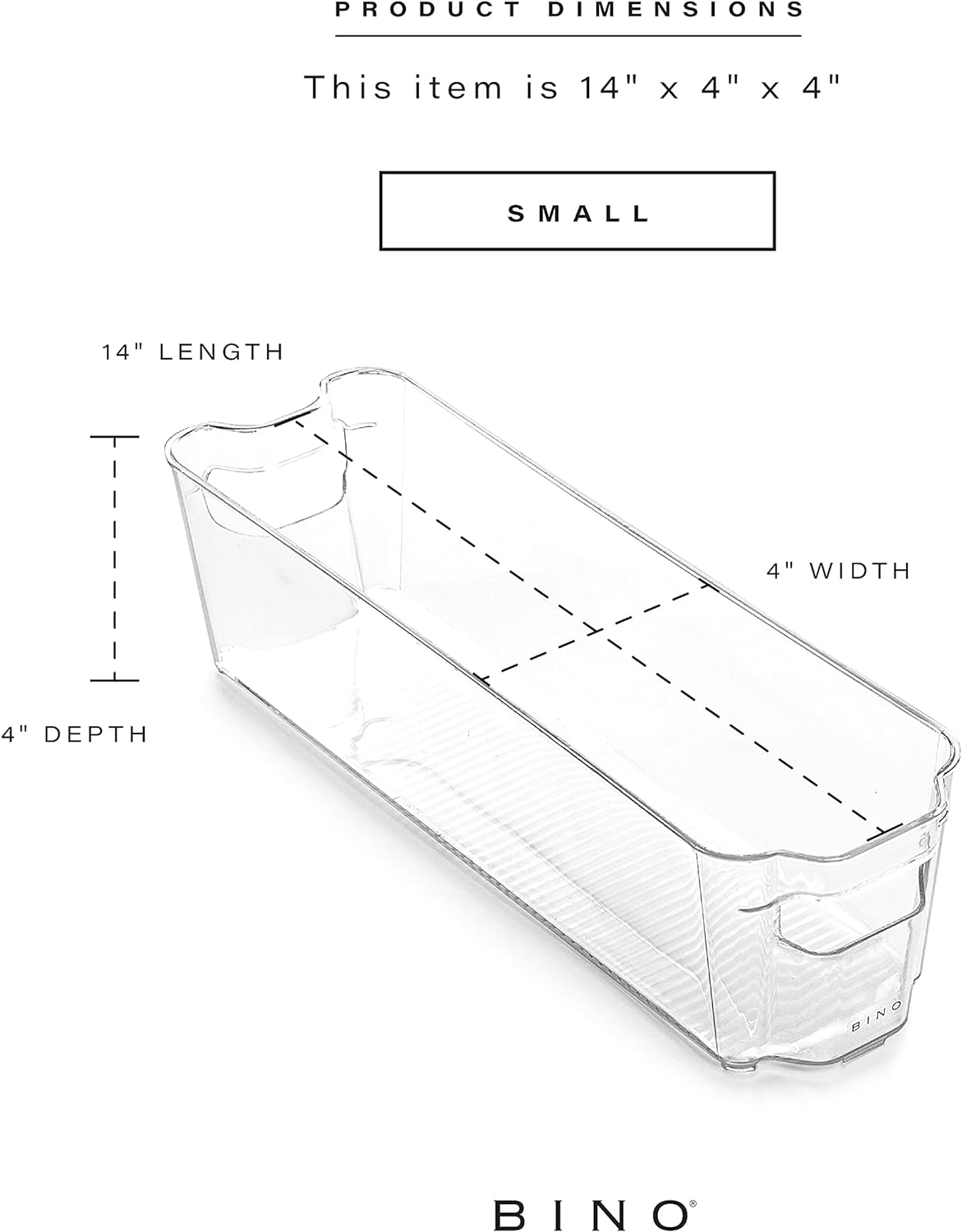 BINO | Stackable Storage Bins, Small - 2 Pack | THE STACKER COLLECTION | Clear Plastic | Built-In Handles | BPA-Free | Containers for Organizing Kitchen Pantry | Multi-Use Organizer
