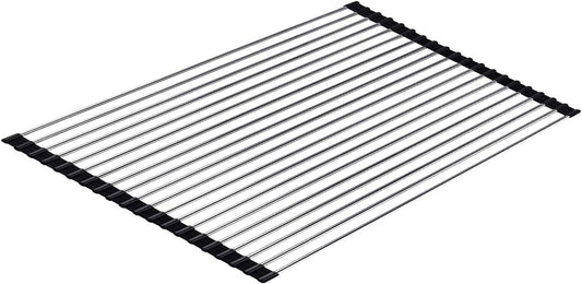 Ahyuan Roll up Dish Drying Rack Over The Sink Kitchen Roll up Sink Drying Rack Portable Dish Drainer Foldable Dish Drying Rack (Black, 20.5''X14'')