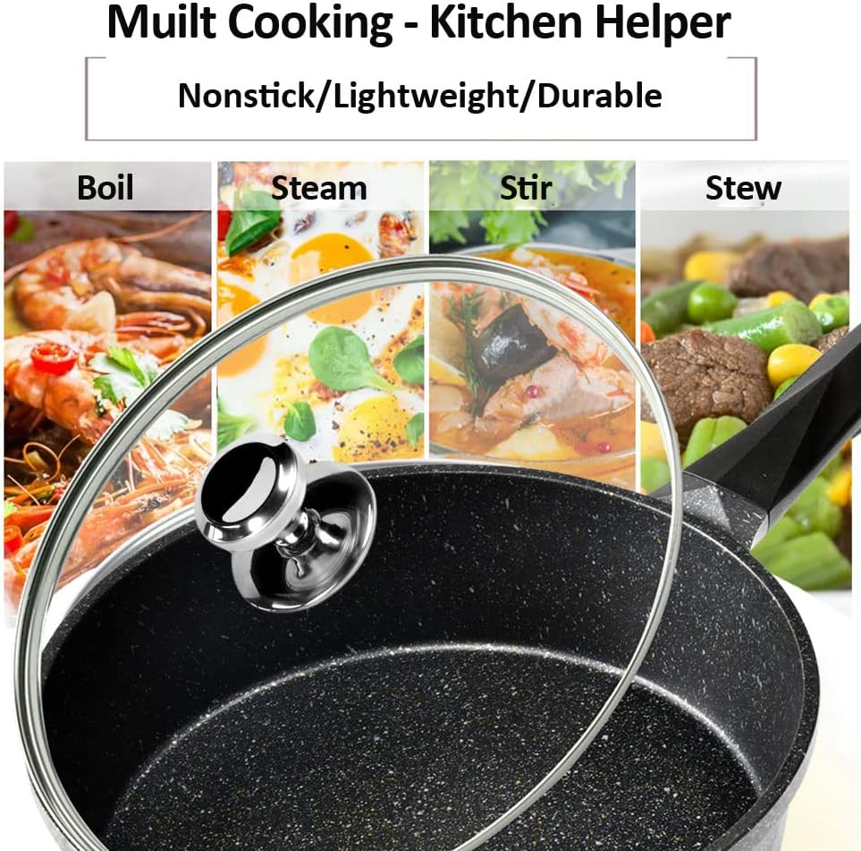 12" Glass Lid for Frying Pan, Tempered Replacement Cover Compatible with All 12 inches Cookware for Skillets, Round Cast Iron, Cast Aluminium, Stainless Steel Pans &Pots