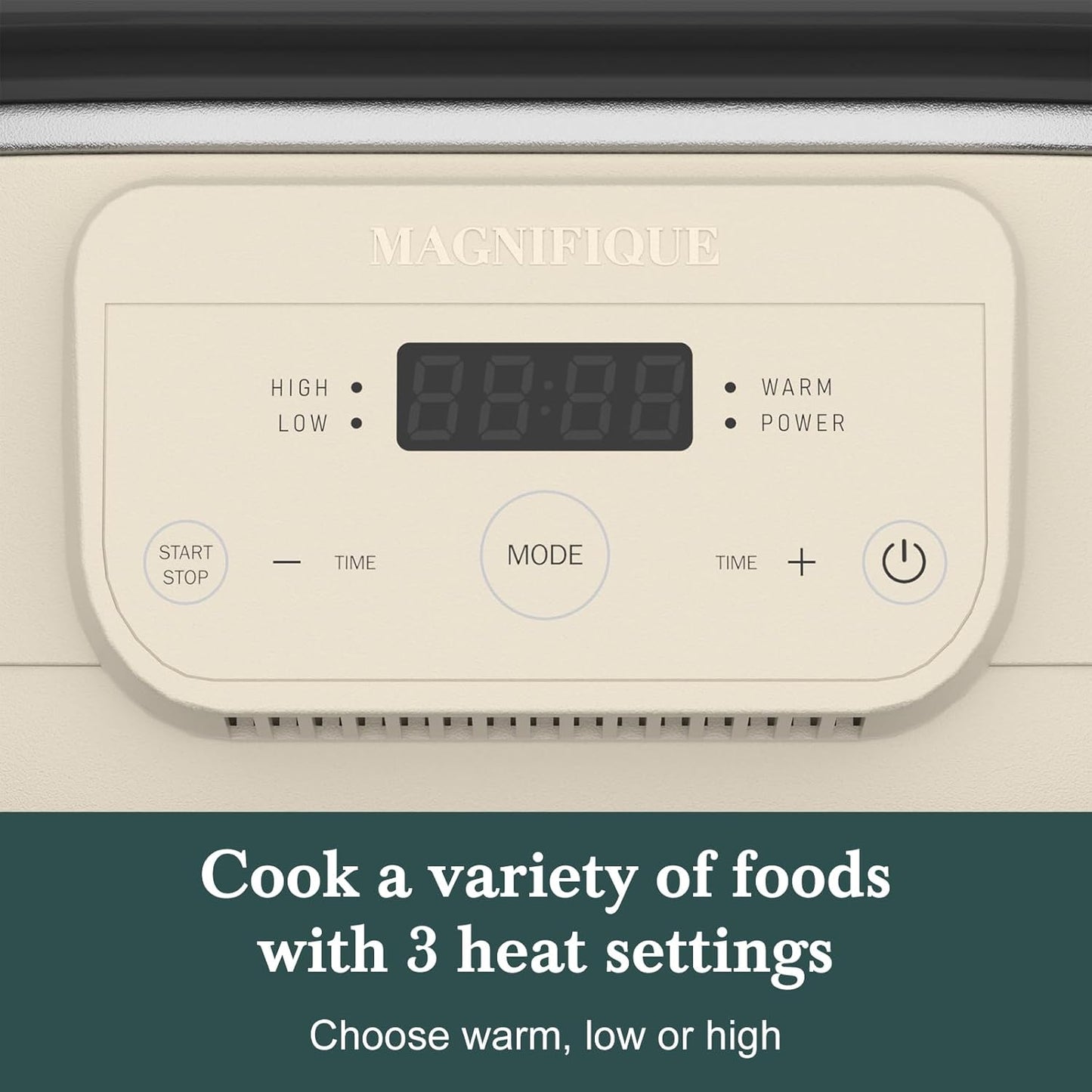 MAGNIFIQUE 6 Quart Programmable Slow Cooker Removable Healthy Nonstick Pot - Small Kitchen Appliance for Family Dinners - Serves 6+ People - Heat Settings: Keep Warm Oatmeal