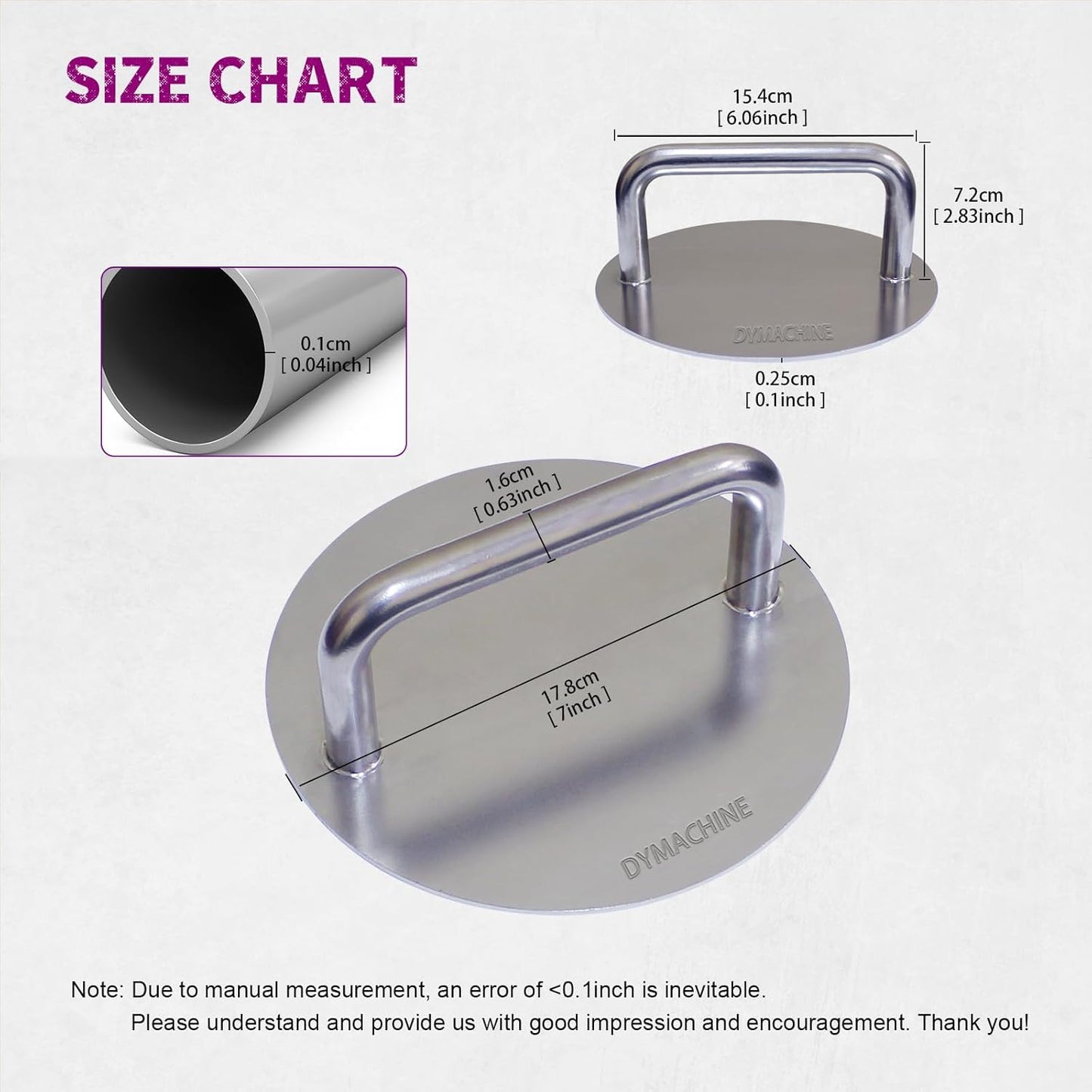 Smash Burger Press,7 Inch Stainless Steel Hamburger Press,2.5mm Thick Heavy Duty Non-Stick Smooth Smasher,Round Grill Weight Press, Griddle Press Kitchen Stuff,For Cooking Beef Bacon Steak