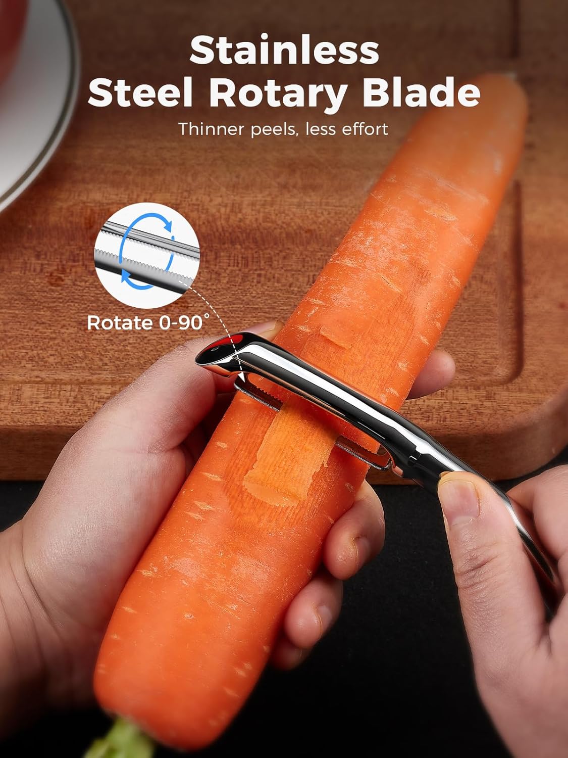 Professional Vegetable Peeler – Premium 304 Stainless Steel Potato Peeler for Kitchen, Ultra Sharp Blade, Ergonomic Non-Slip Handle, Dishwasher Safe, 5-Year Warranty