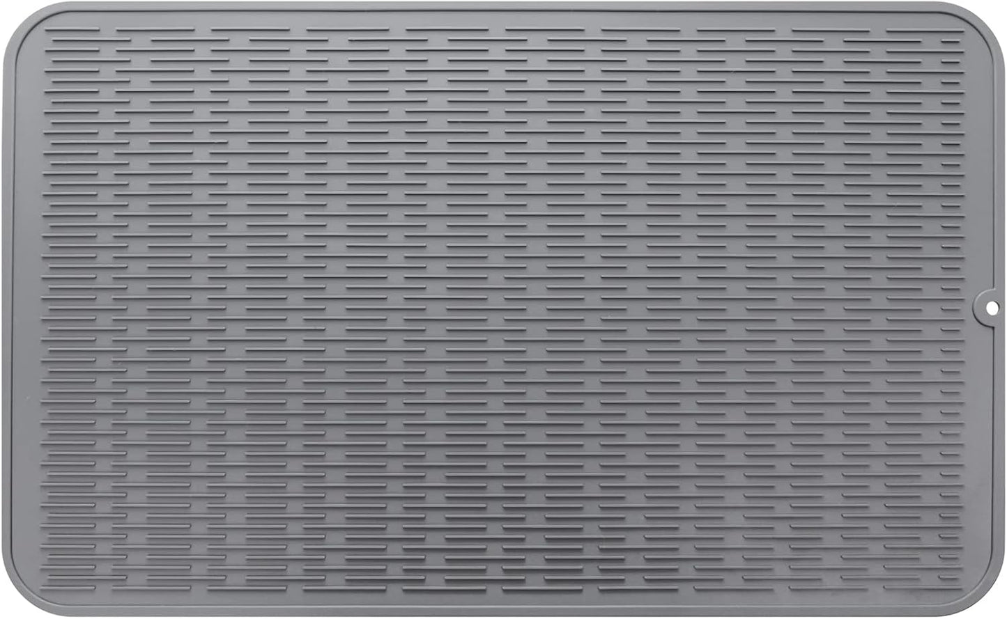 Silicone Dish Drying Mat for Multiple Usage,Easy clean,Eco-friendly,Heat-resistant Silicone Mat for Kitchen Counter or Sink,Refrigerator or Drawer Liner Grey 3XL 28 inches x 18 inches