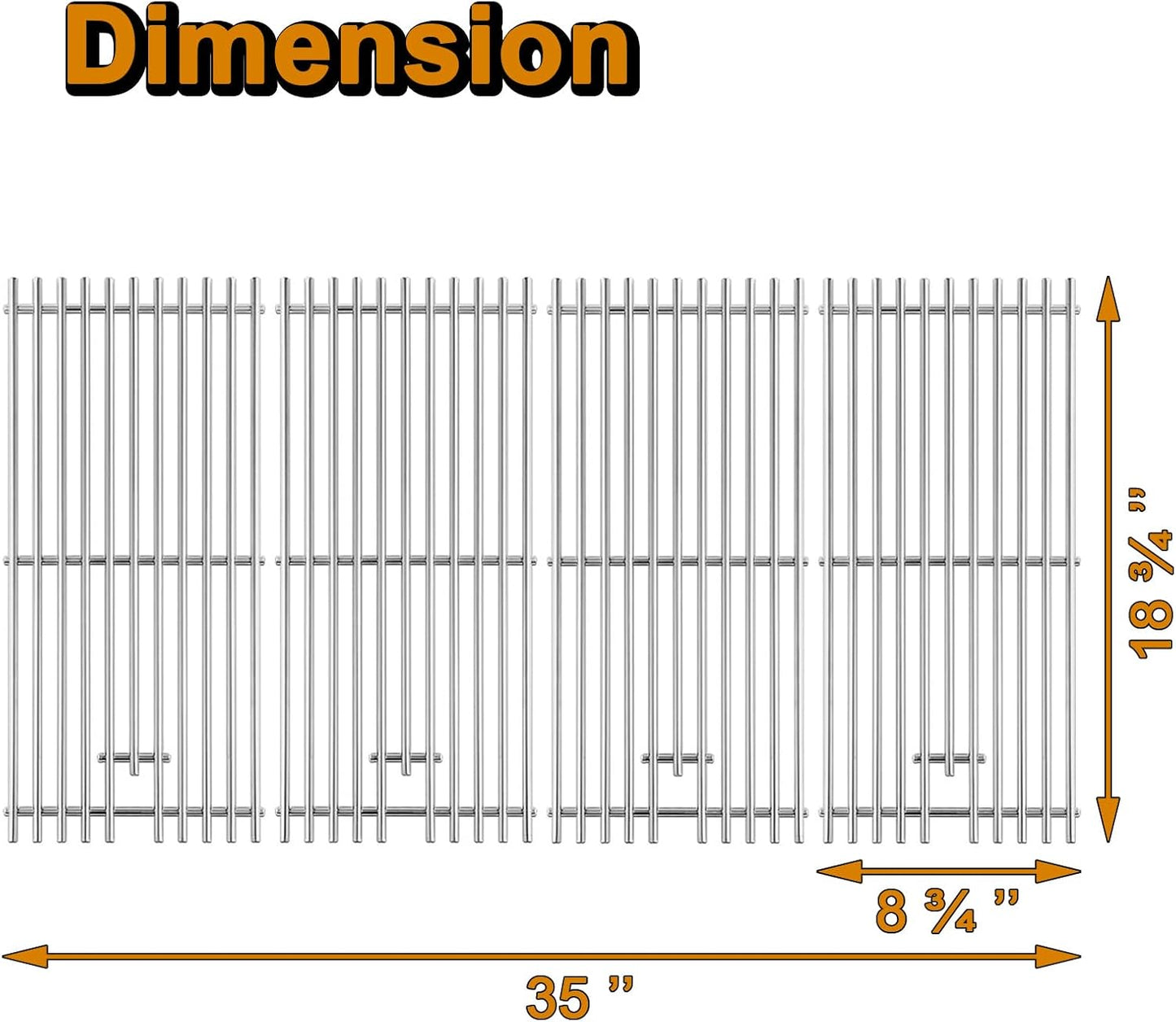 740-0781 Grates Grill Replacement Parts for Kitchenaid 6 Burner Grill Parts 720-0856V 730-0856V 5 Burner 720-0856 750-0781 740-0781 Sam's Club 730-0856 Stainless Steel Grill Grates Cooking Grids