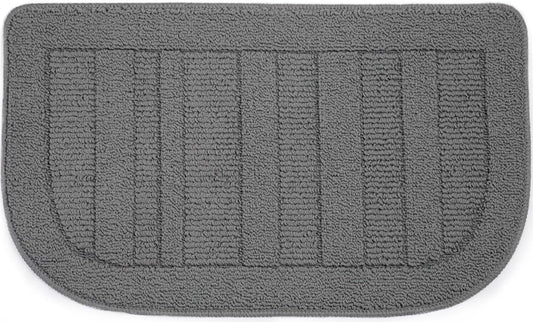 BEQHAUSE 30x18 Inch Kitchen Rug Mat Durable Kitchen Rugs Non-Slip Washable Absorbent Kitchen Mats for Floor Dirt-Resistant Semicircular Kitchen Mat (Grey)