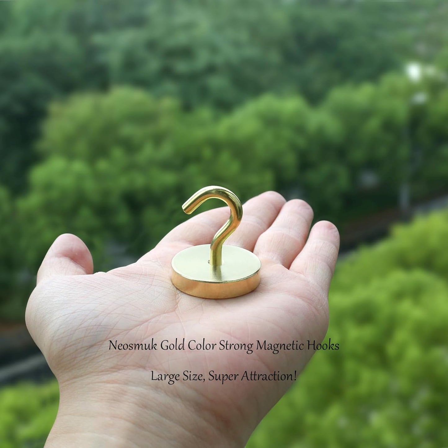 Neosmuk Magnetic Hooks, Cruise Ship Essentials, 120lb+ Heavy Duty Magnetic Hooks for Cruise Cabins, Refrigerator, Grill, Hanging, and Travel | Extra Strong Must-Haves Magnet Hook,Gold,Pack of 10