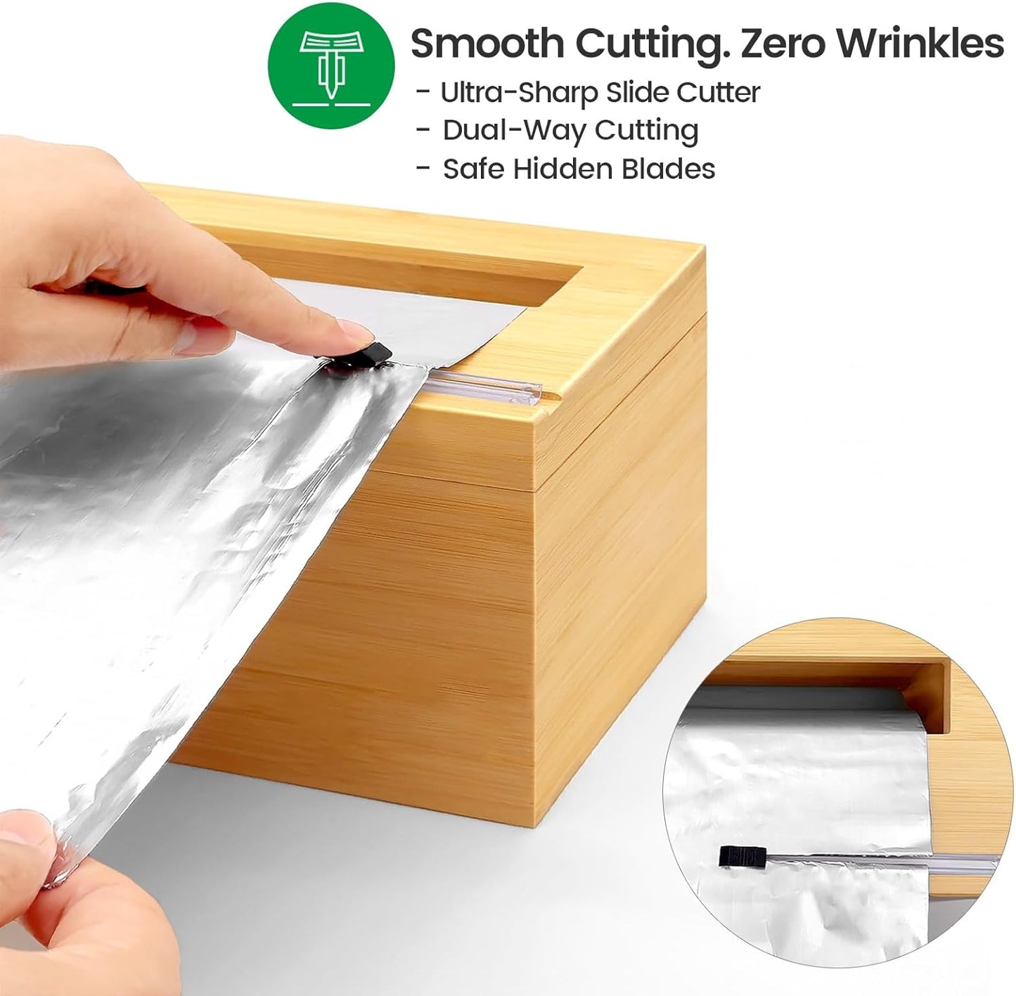 18 Inch Commercial Plastic Wrap Dispenser with Cutter & Roller - Heavy Duty 3000ft Film & 1000ft Foil Holder - Fits Butcher, Freezer, Kraft Paper for Restaurant Kitchen Food Service