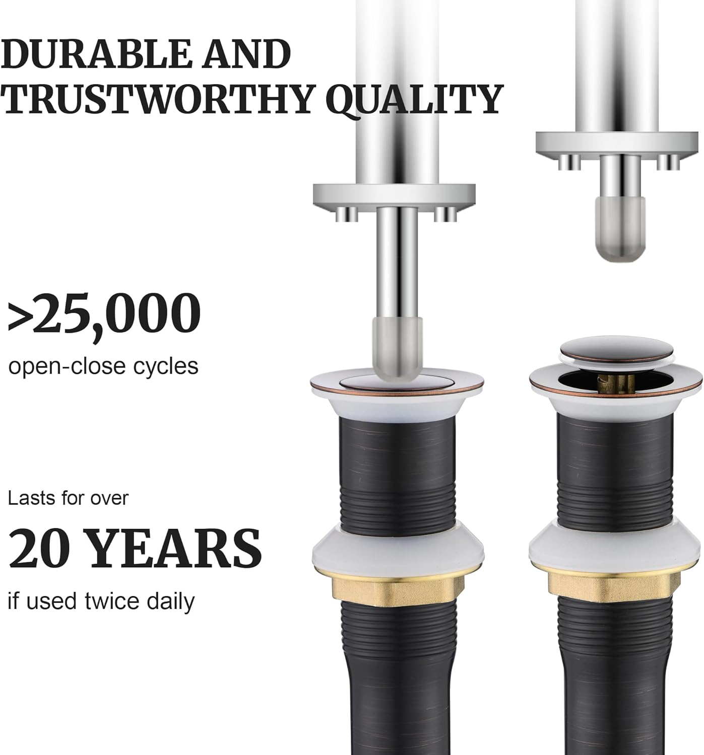 Pop up Sink Drain Stopper for Bathroom Vessel Vanity Sink Art Basin Oil Rubbed Bronze, Small Cap Without Overflow, Metal Pop-up Drain Strainer with Detachable Basket Stopper