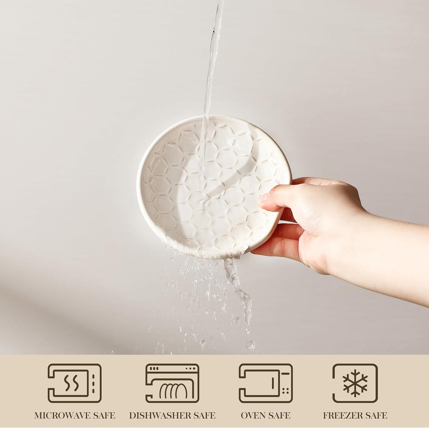 MALACASA Ceramic Spoon Rest for Stove Top, 4.8 inch Cooking Spoon Holder for Kitchen Counter,Utensil Rest for Ladle, Spatula, Spoons or Tongs, Modern Farmhouse Kitchen Décor - 02, Series LYDIA