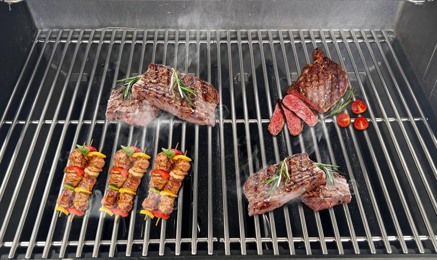 66802 Genesis II GS4 Grill Grates for Weber 3 Burner Genesis 2 GS4 Grill Parts Replacement Weber Genesis II/II LX 300 SER II E310 E315 Accessories 66095 Genesis 300 (2022 YRS) Stainless Steel 18.8''L