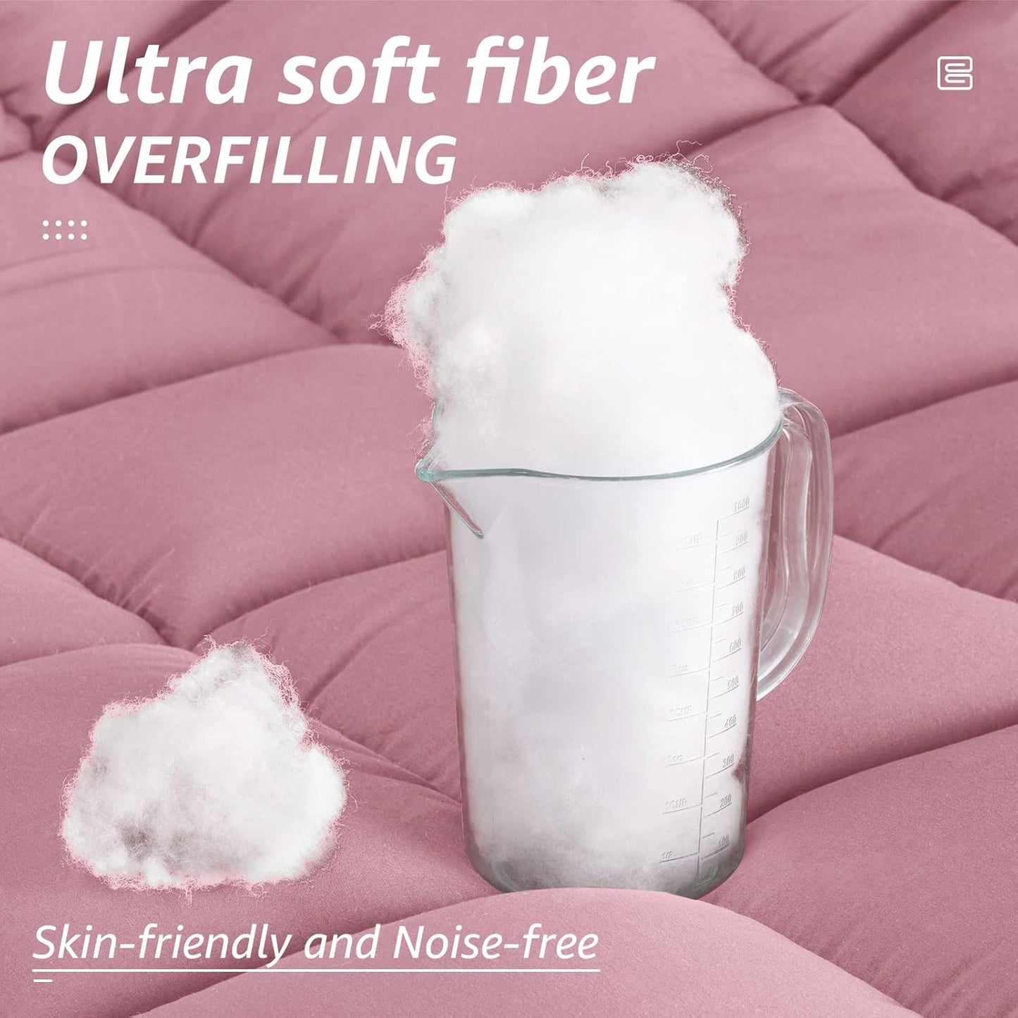 HYLEORY All Season King Size Bed Comforter - Cooling Down Alternative Quilted Duvet Insert with Corner Tabs - Winter Warm - Machine Washable - Pink