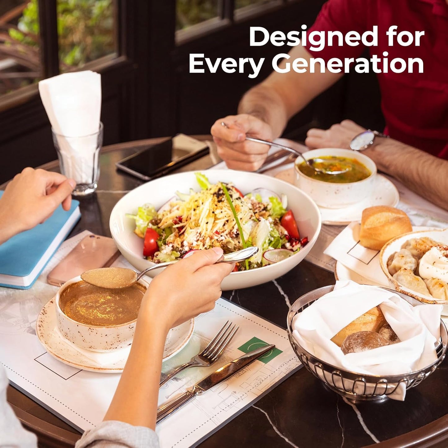 Y YHY 9.75" Large Pasta Bowls, 50 Ounces Big Salad Bowls, Ceramic Serving Bowl Set of 4, Wide and Shallow Bowls Set, Microwave and Dishwasher Safe, White