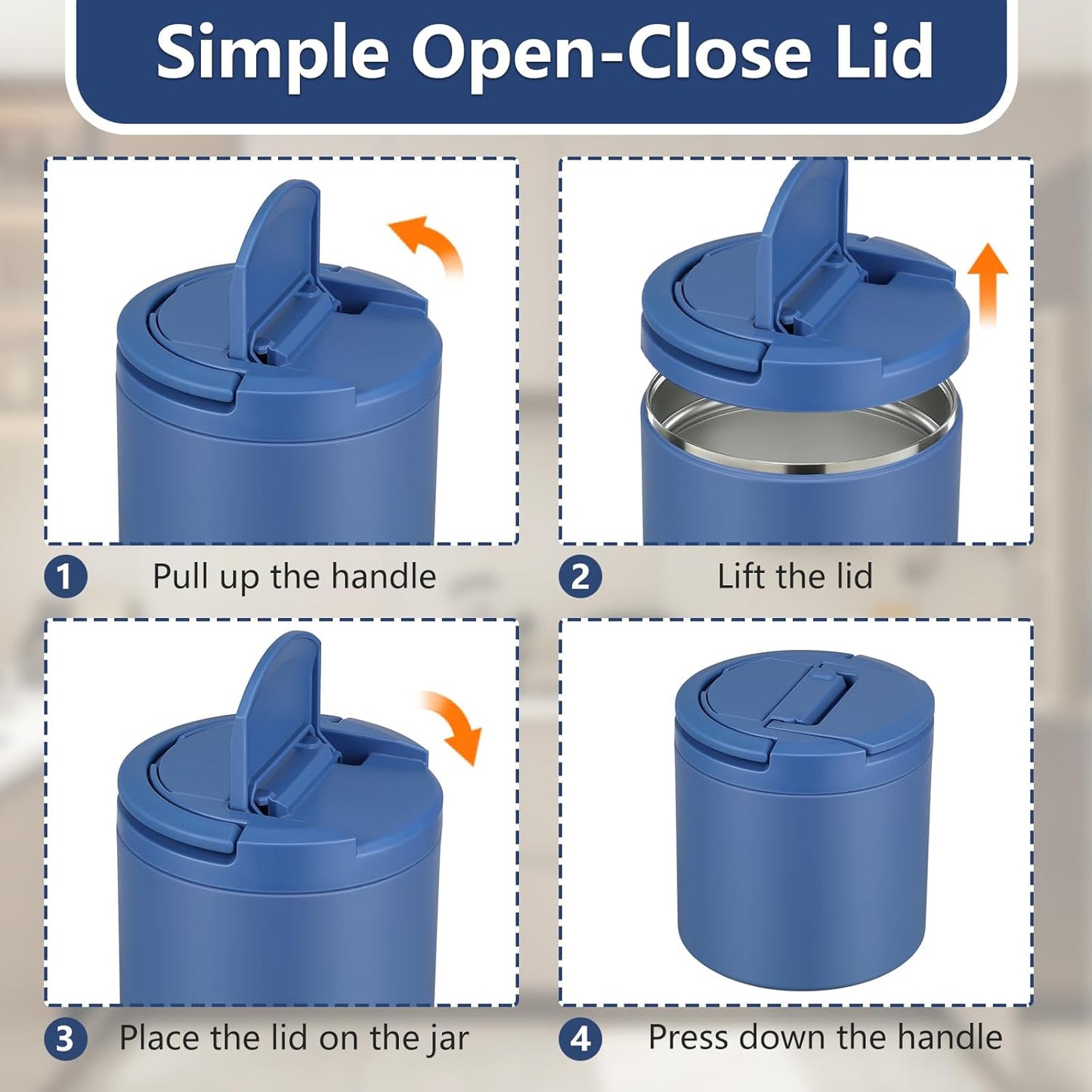 Thermo for Hot Food, Soup Thermo for Adults 40oz Lunch Containers Wide Mouth, Insulated Food Container Leak Proof Vacuum Stainless Steel With Carry Handle and Spoon BPA Free