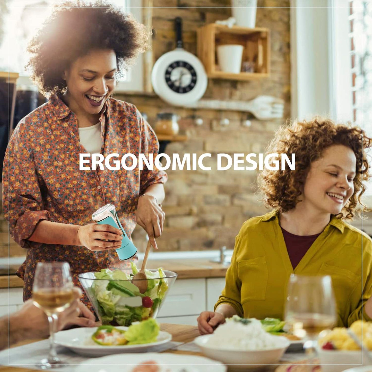 Teal Salt and Pepper Shakers by Aelga, Salt Shaker with Adjustable Pour Holes, Teal Kitchen Accessories, Decor for Kitchen,Restaurants,Camp,BBQ