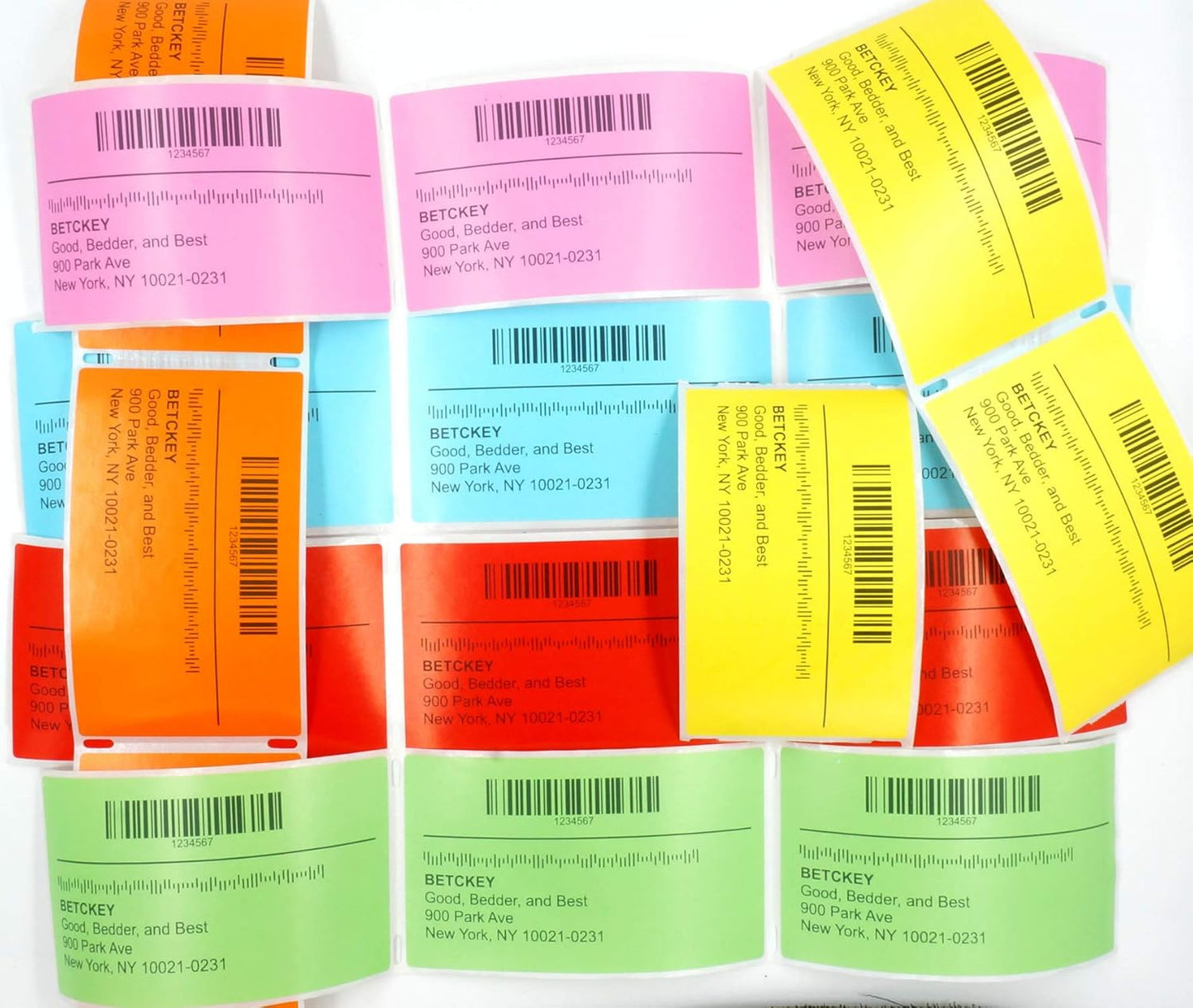 BETCKEY - 2" x 2" Square Labels Compatible with Zebra & Rollo Label Printer,Premium Adhesive & Perforated[Pink, 6 Rolls, 4500 Labels]