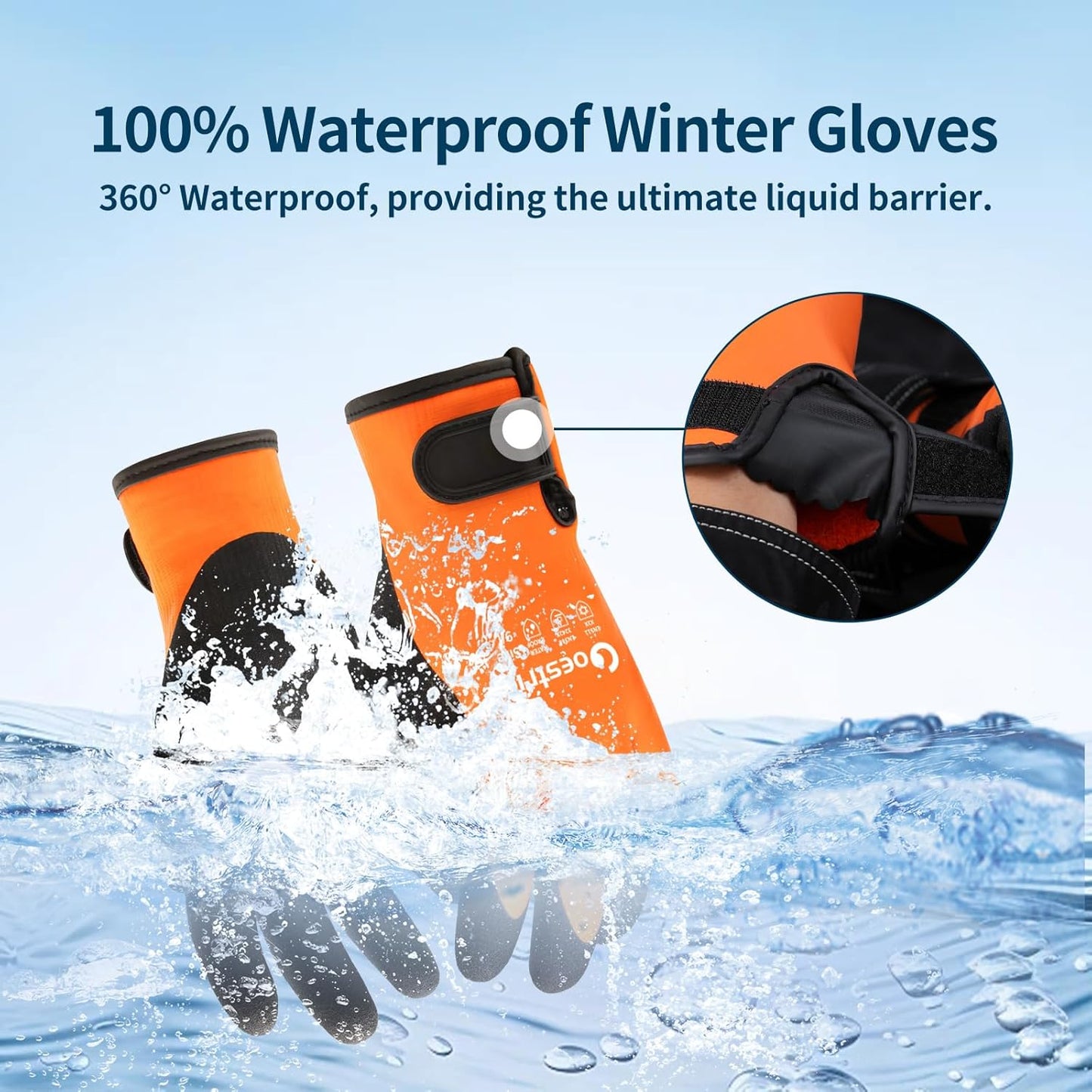 Waterproof Winter Gloves for Men & Women, Insulated Work Gloves with Grip for Cold Weather, Construction & Snow Work