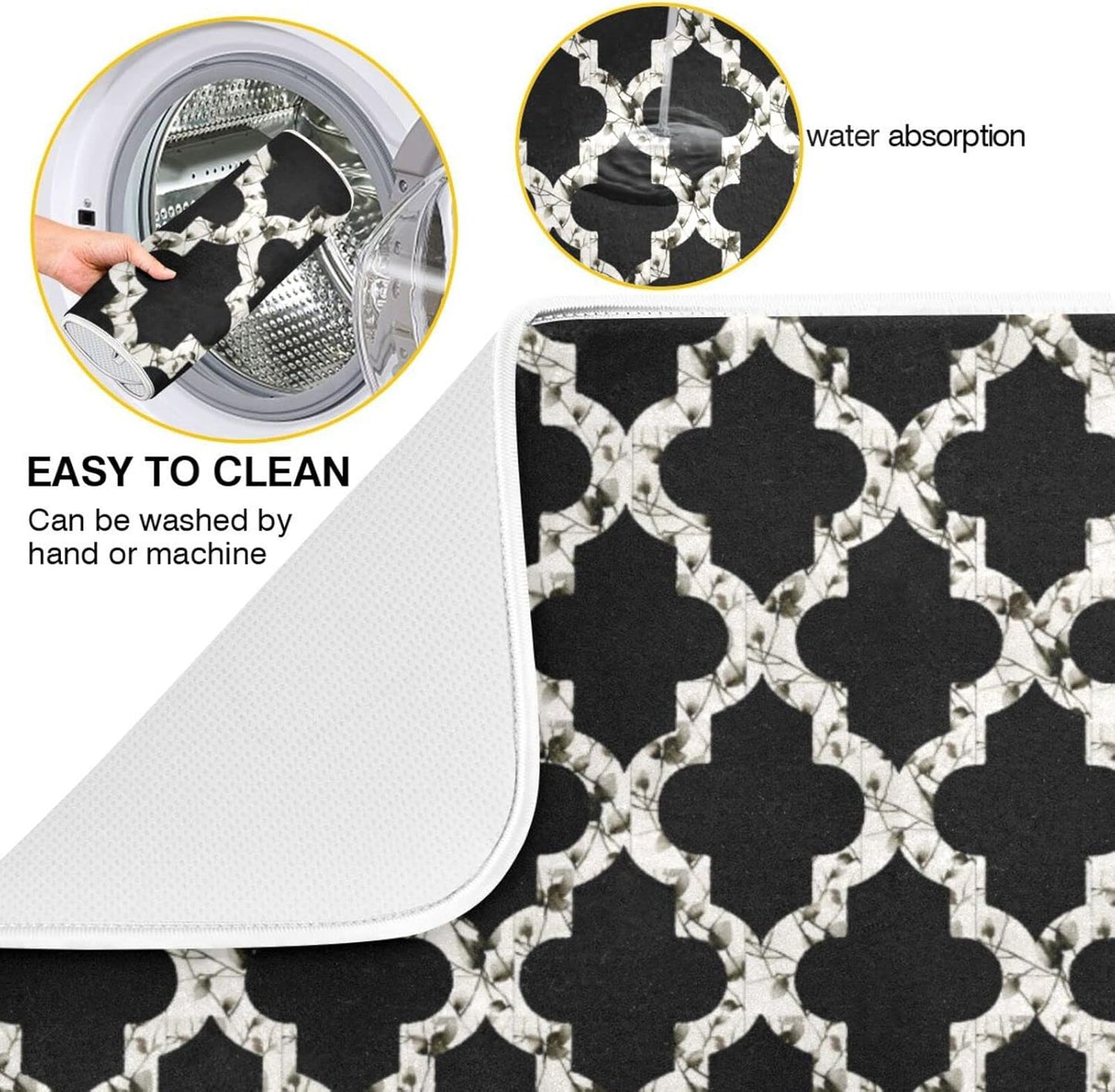 senya Super Absorbent Dish Drying Mat, Microfiber Fast-Drying Dish Mat, 24 x 18, Kitchen Dish Drying Pad, Geometry Texture Classic Modern g295080350p523c558s1114