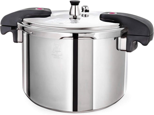 Buffalo 12 Quart Pressure Cooker Stainless Steel - Large Canning Pot with Lid for Home, Commercial Use - Easy to Clean Induction Stove Top Pressure Canner, Can Cooker - SG Certificate QCP412