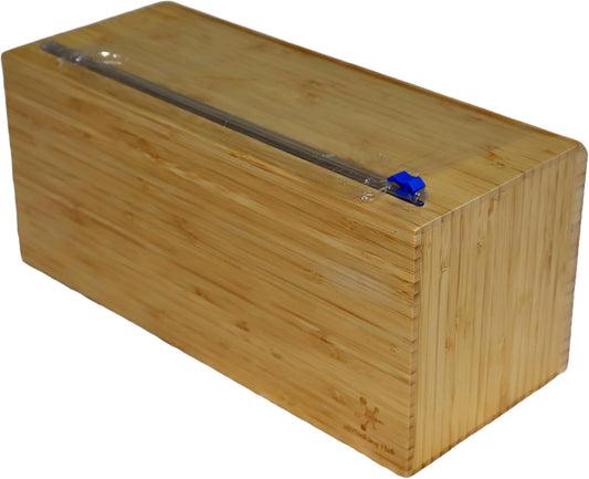 Extra Large Vacuum Sealer Bag Roll Dispenser with Slide Cutter - Reusable, Extra Large Bamboo Plastic Wrap Dispenser for Most 12" Rolls